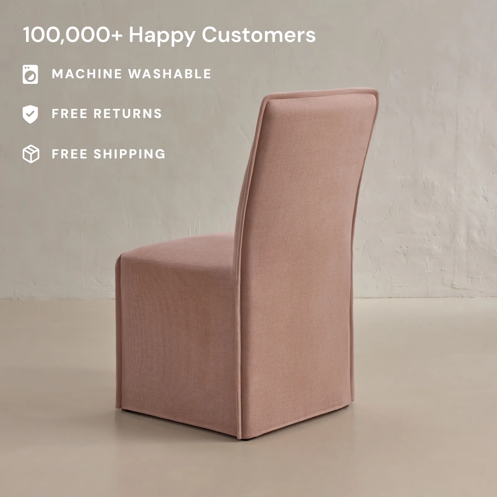 Slipcover Only - Washable Upholstered Dining Chair | 19” Back Height in Sakura - Image 2