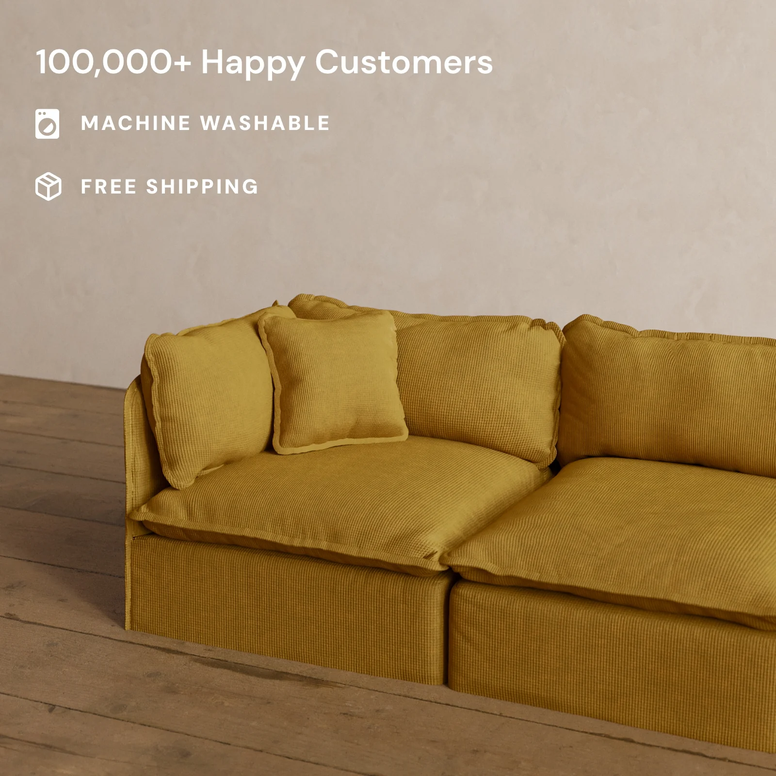 Square Performance Accent Pillow 16 x 16 in Kiiro - Image 2