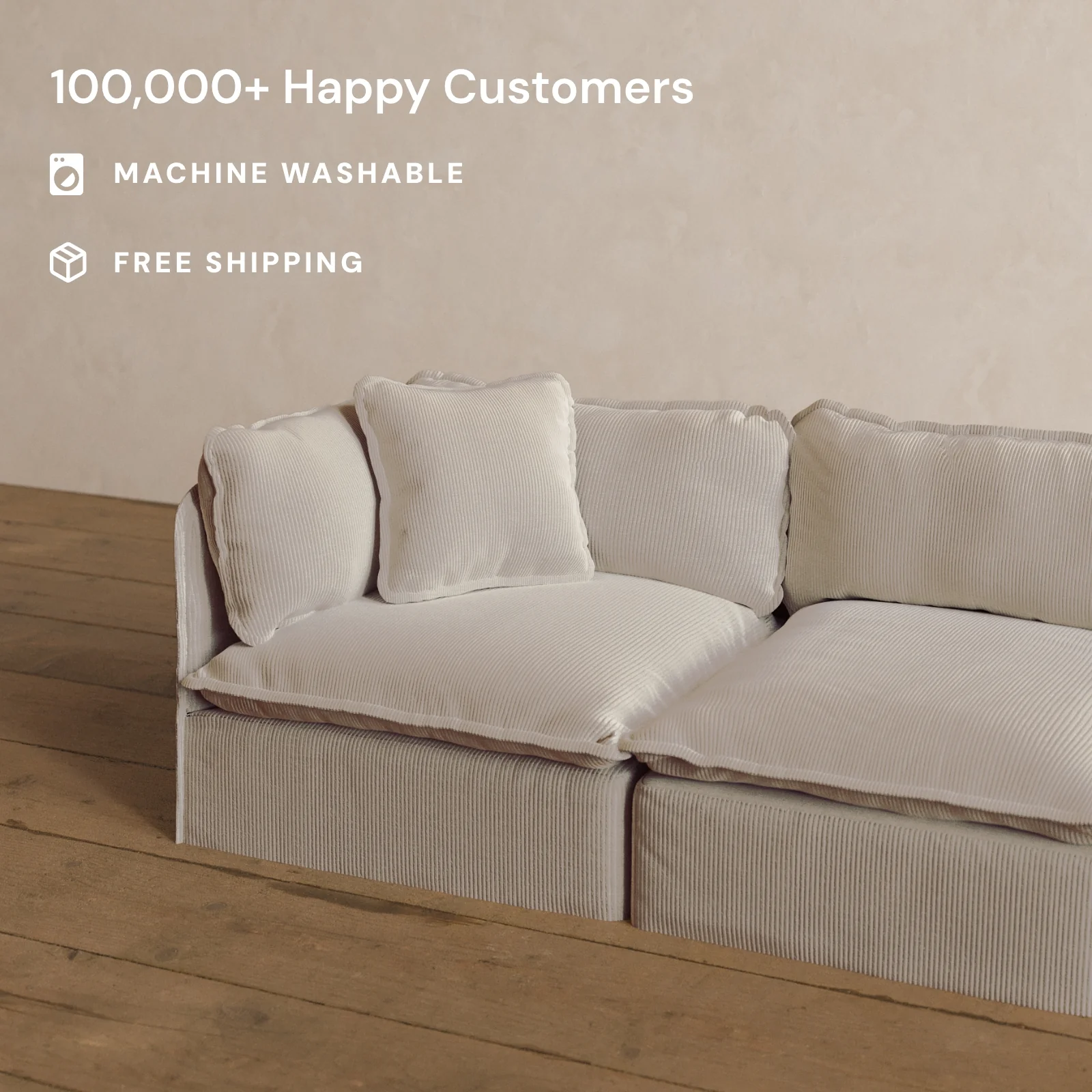Square Performance Accent Pillow 18 x 18 in Milk - Image 2