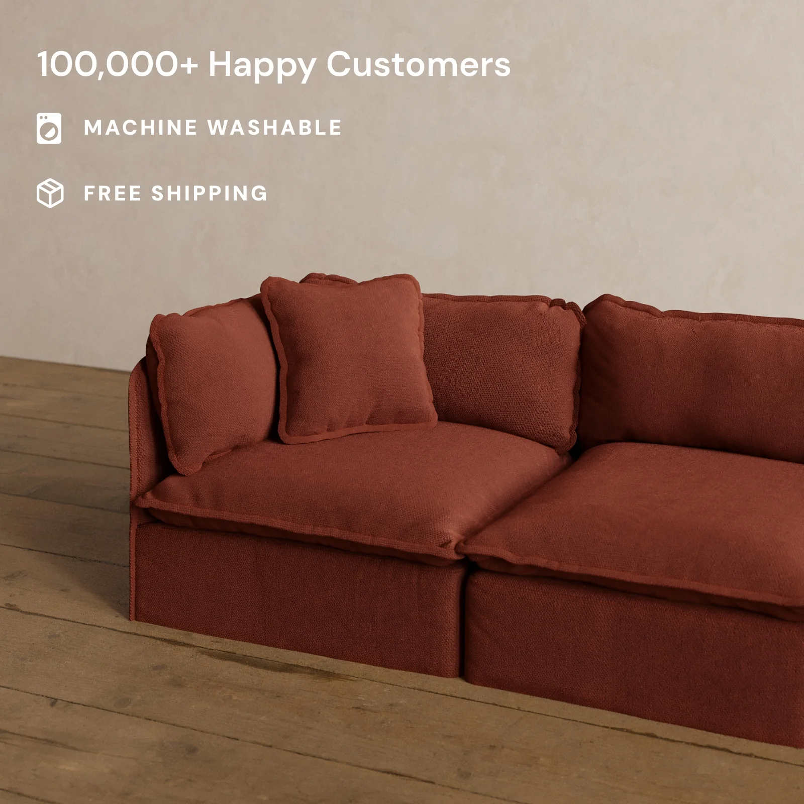 Square Performance Accent Pillow 18 x 18 in Rust - Image 2
