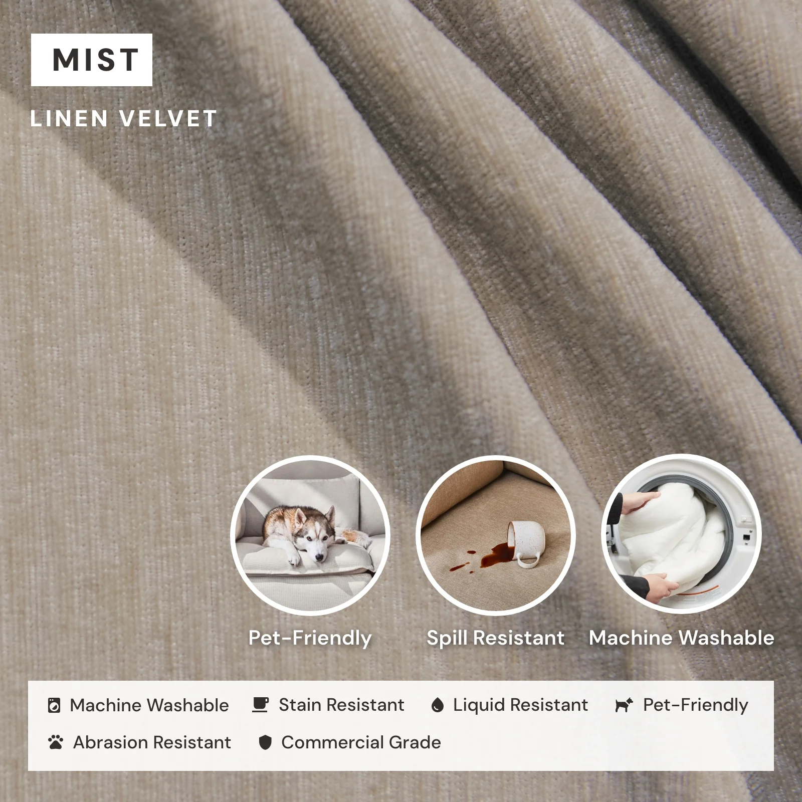 Square Performance Accent Pillow 20 x 20 in Mist - Image 3