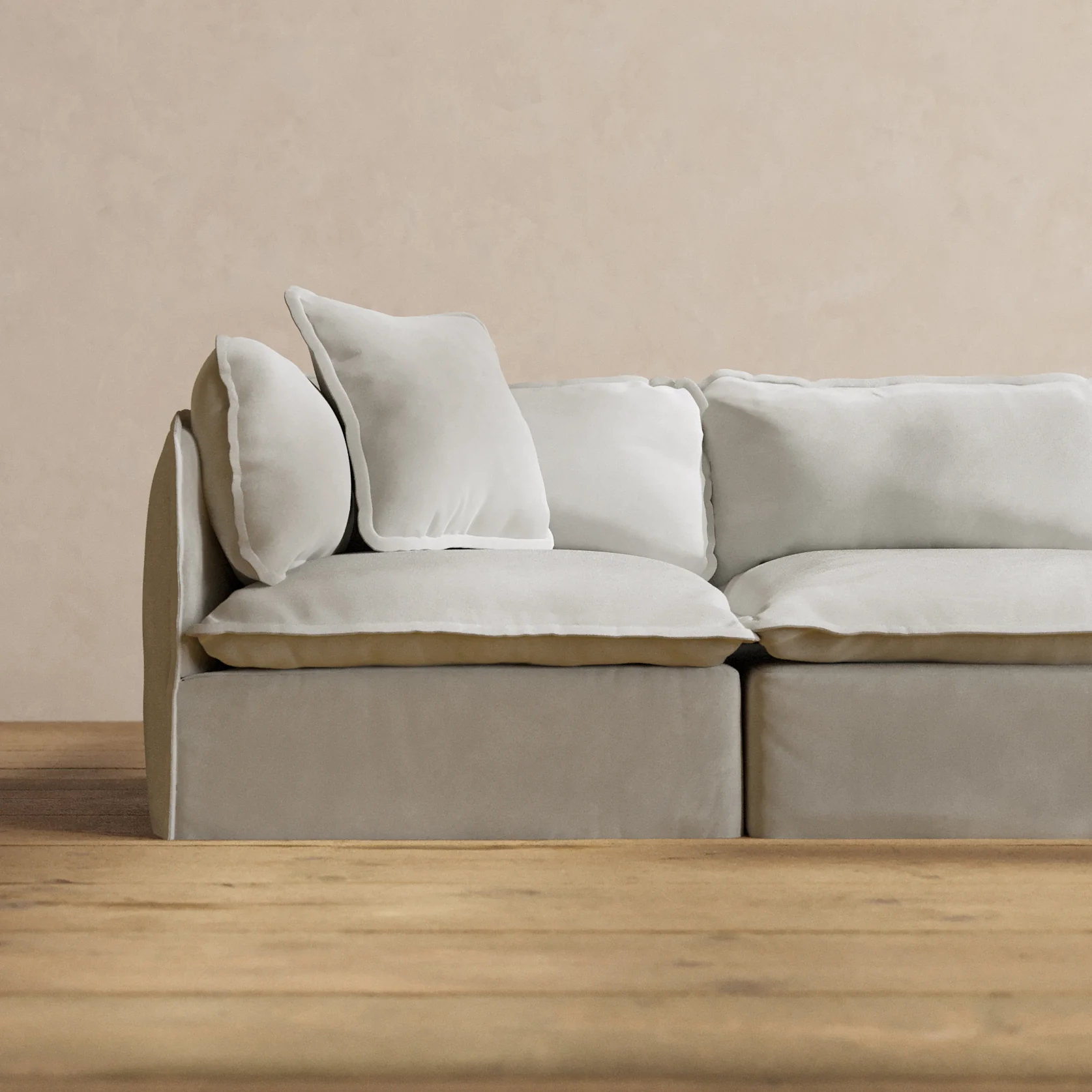 Square Performance Accent Pillow 20 x 20 | Plush Weave in Cloud