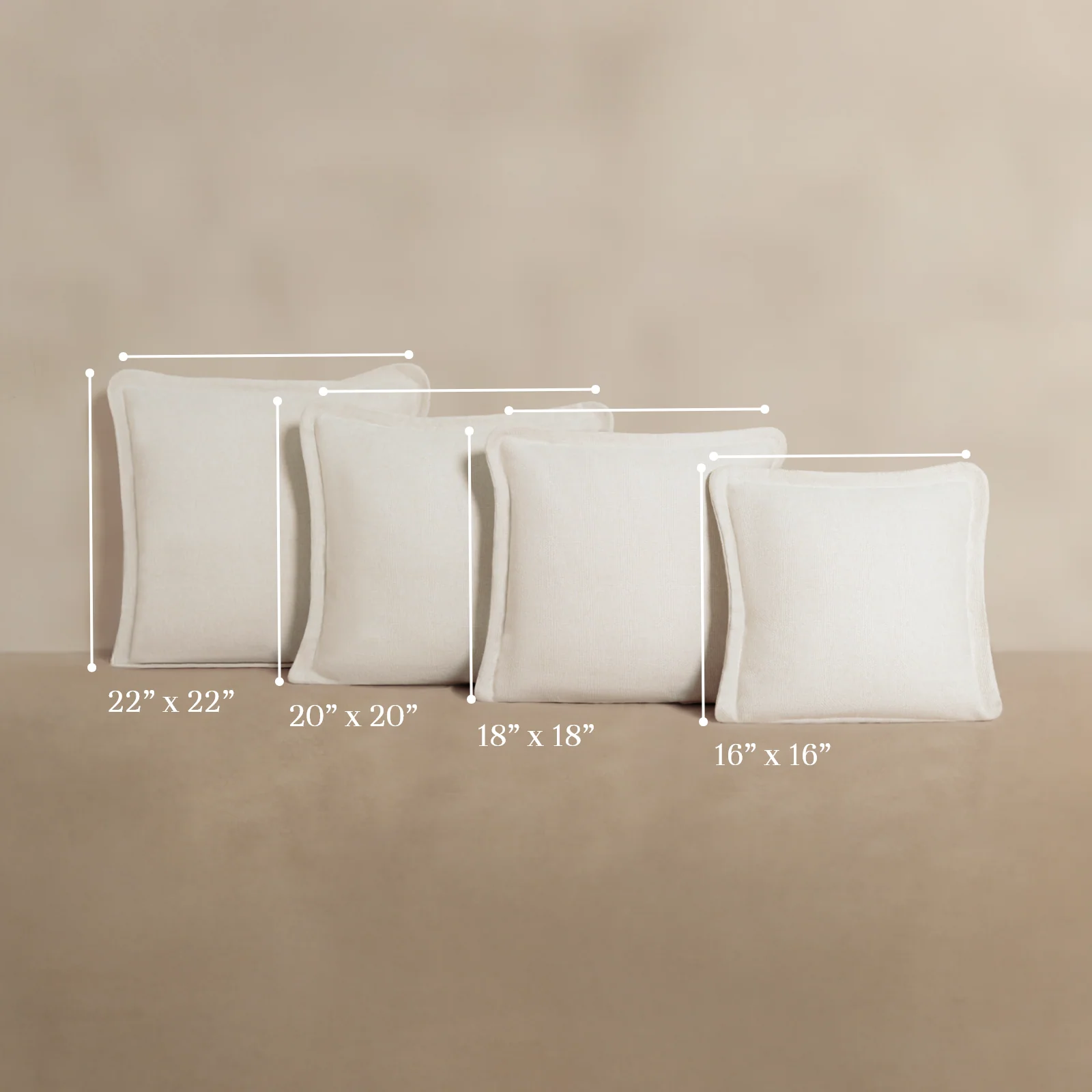 Square Performance Accent Pillow 20 x 20 | Plush Weave in Eggshell - Image 5