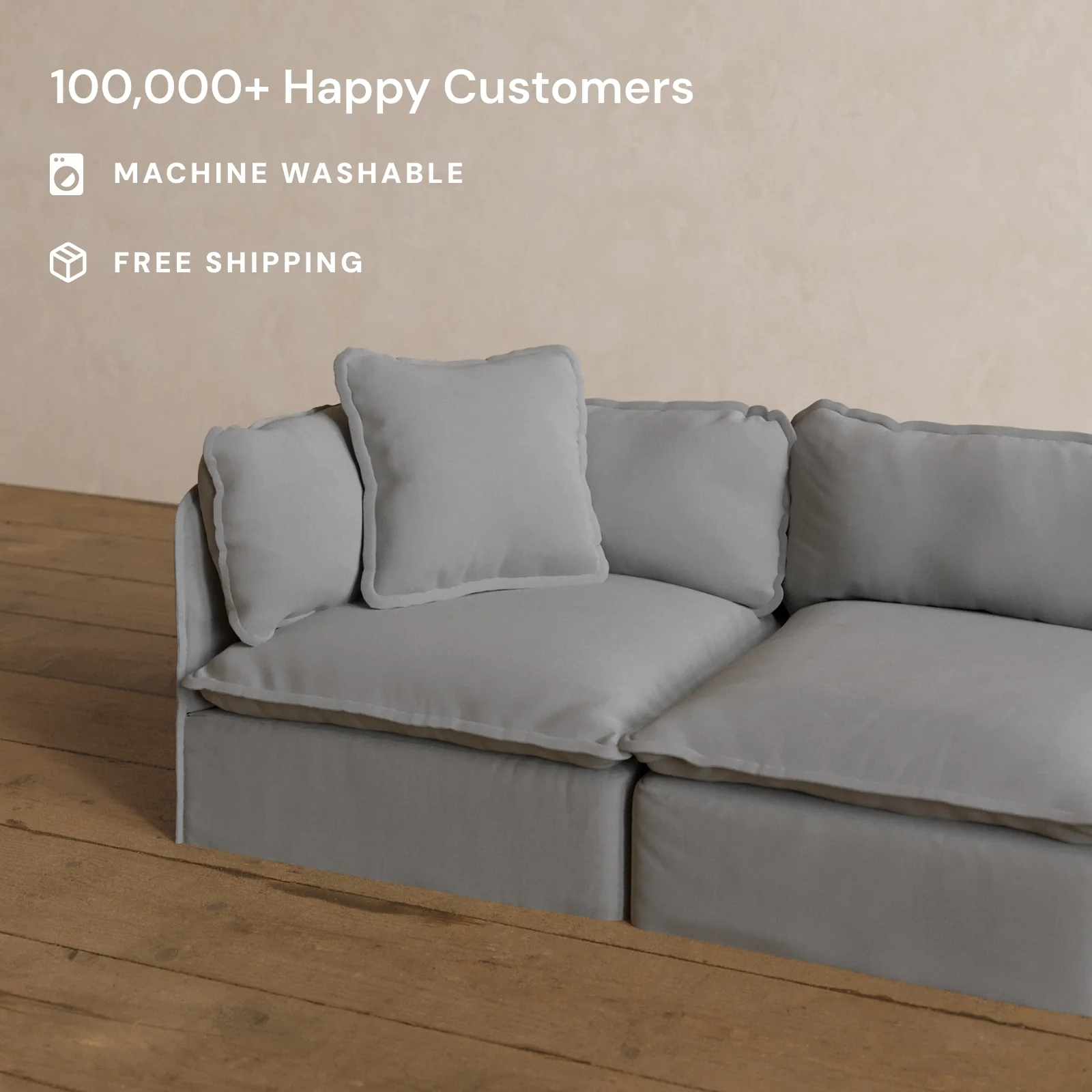 Square Performance Accent Pillow 20 x 20 in Pumice - Image 2