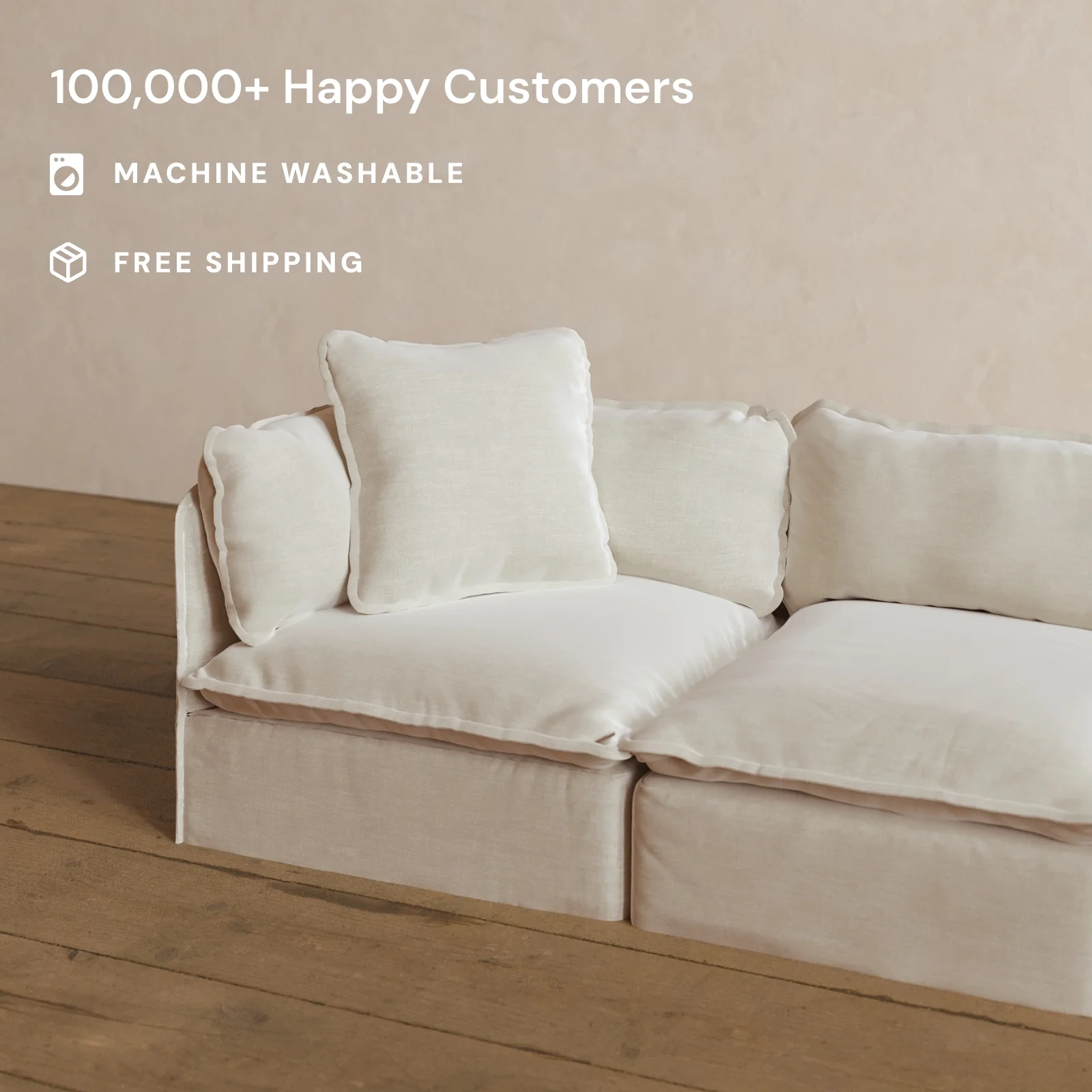 Square Performance Accent Pillow 22 x 22 in Coco - Image 2