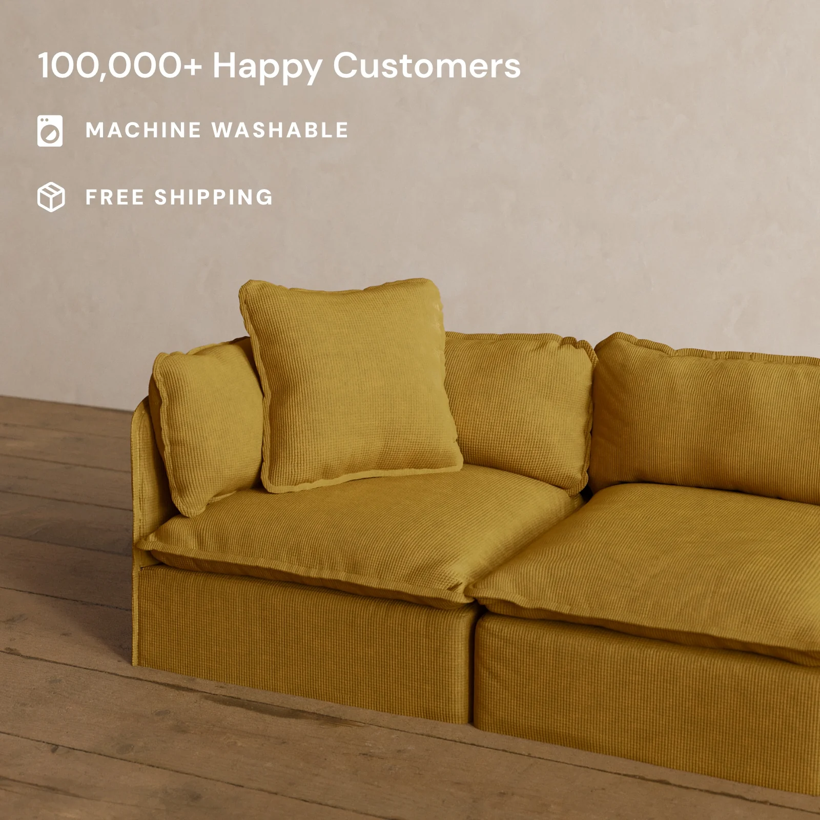 Square Performance Accent Pillow 22 x 22 in Kiiro - Image 2