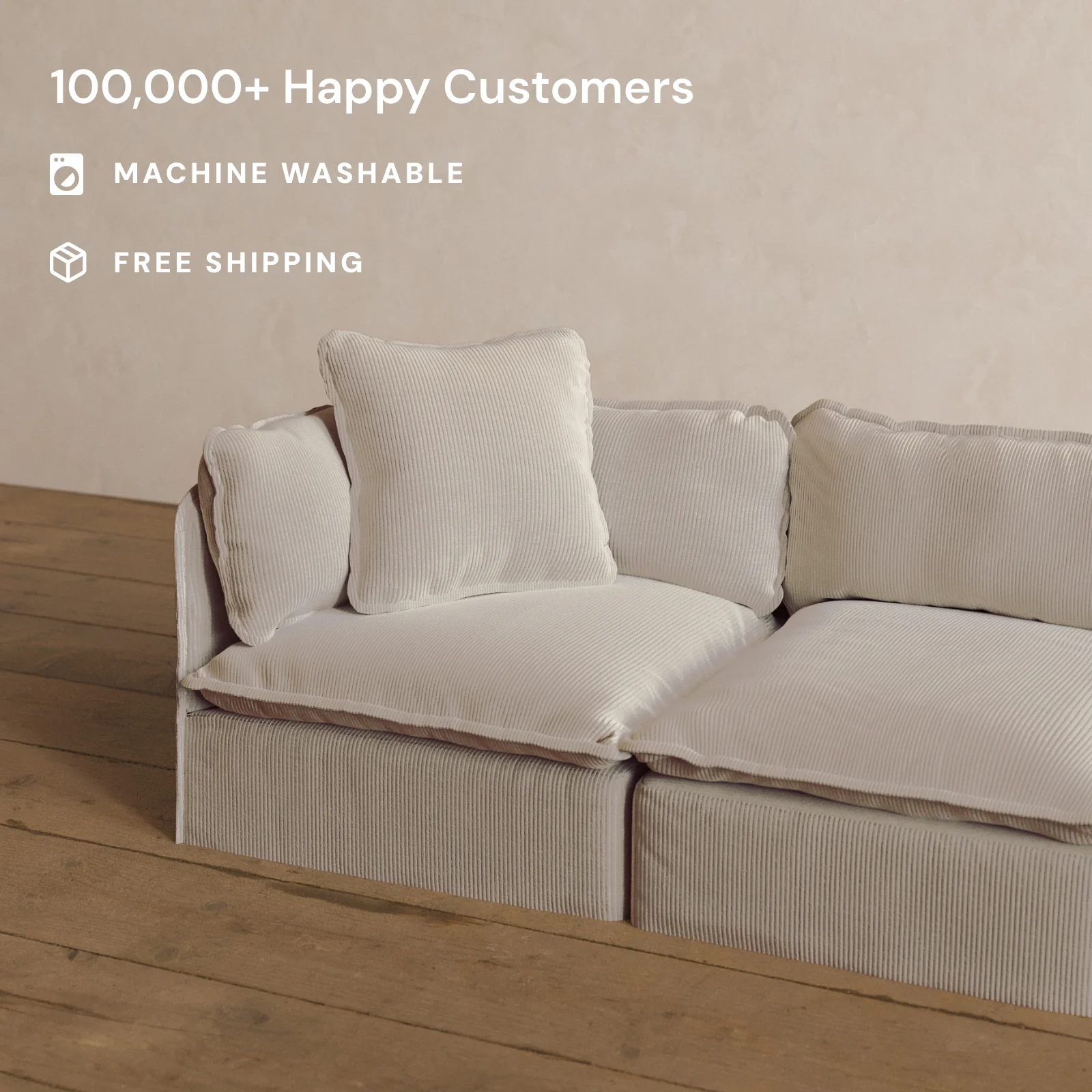 Square Performance Accent Pillow 22 x 22 in Milk - Image 2