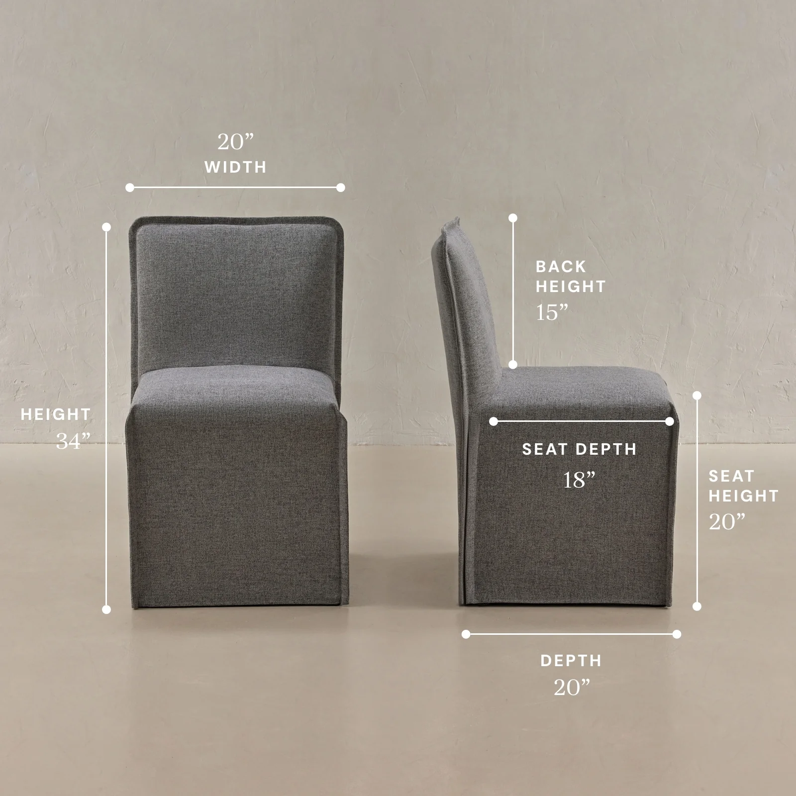 Washable Upholstered Dining Chair | 15” Back Height in Ash - Image 5