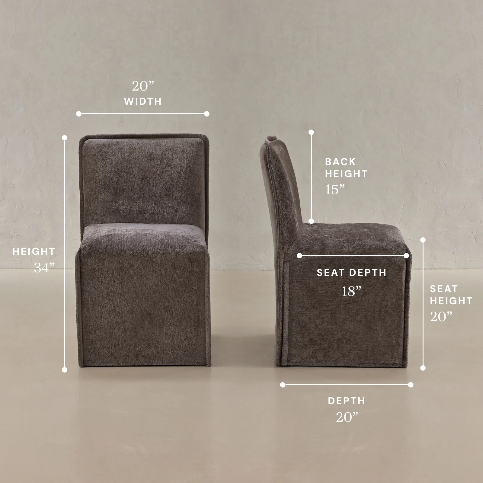 Washable Upholstered Dining Chair | 15" Back Height in Caviar (Set of 2) - Image 5