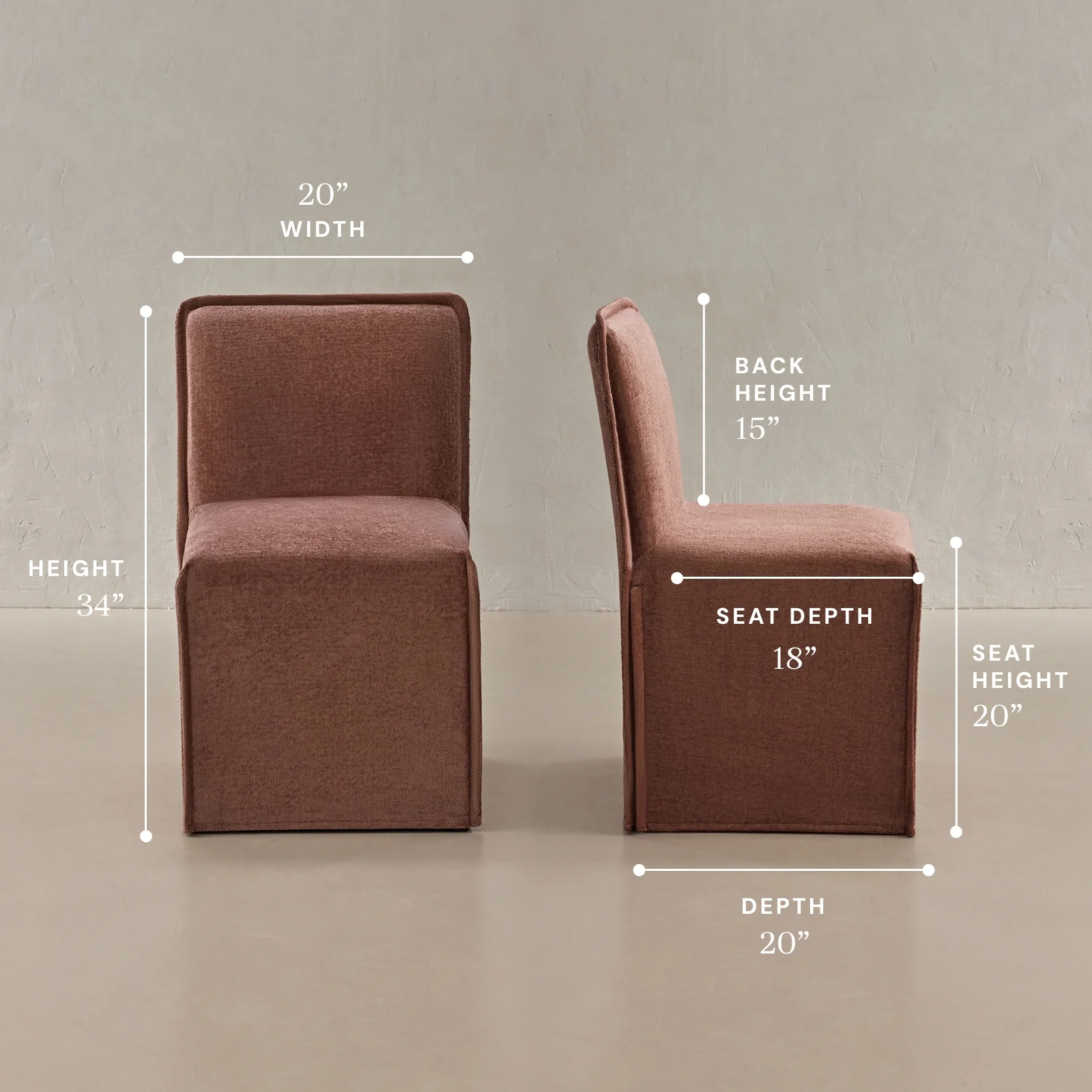 Washable Upholstered Dining Chair | 15” Back Height in Chestnut (Set of 2) - Image 5
