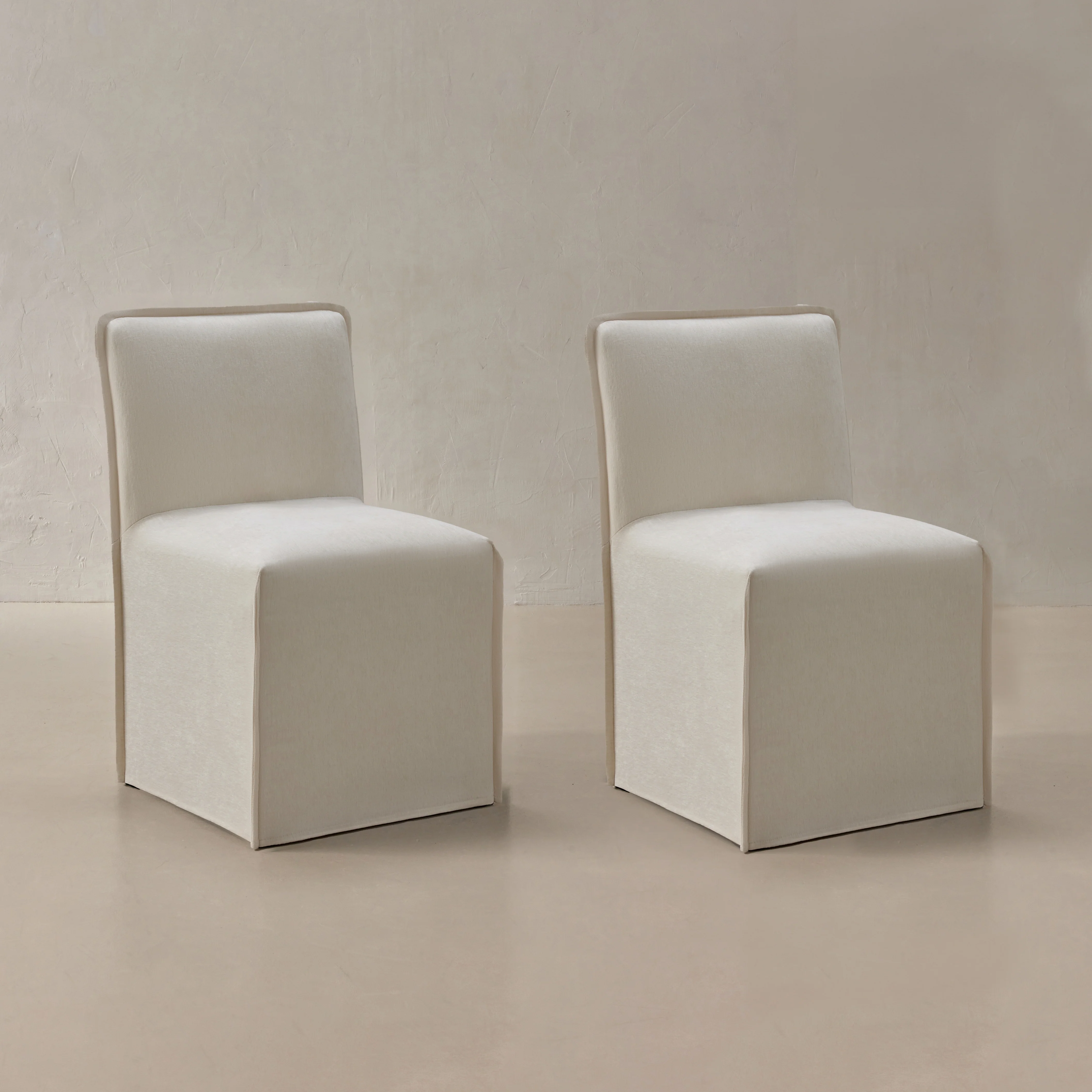 Washable Upholstered Dining Chair | 15" Back Height in Coco (Set of 2)