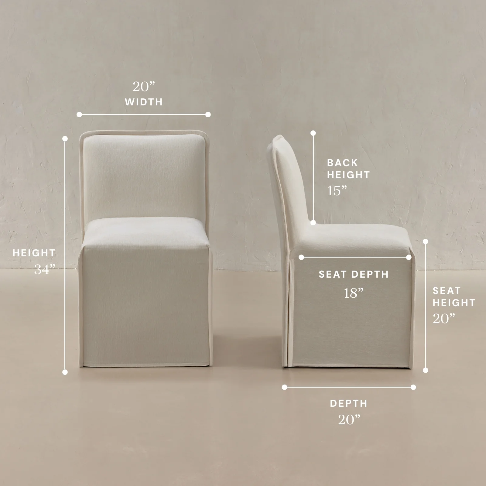 Washable Upholstered Dining Chair | 15" Back Height in Coco (Set of 2) - Image 5