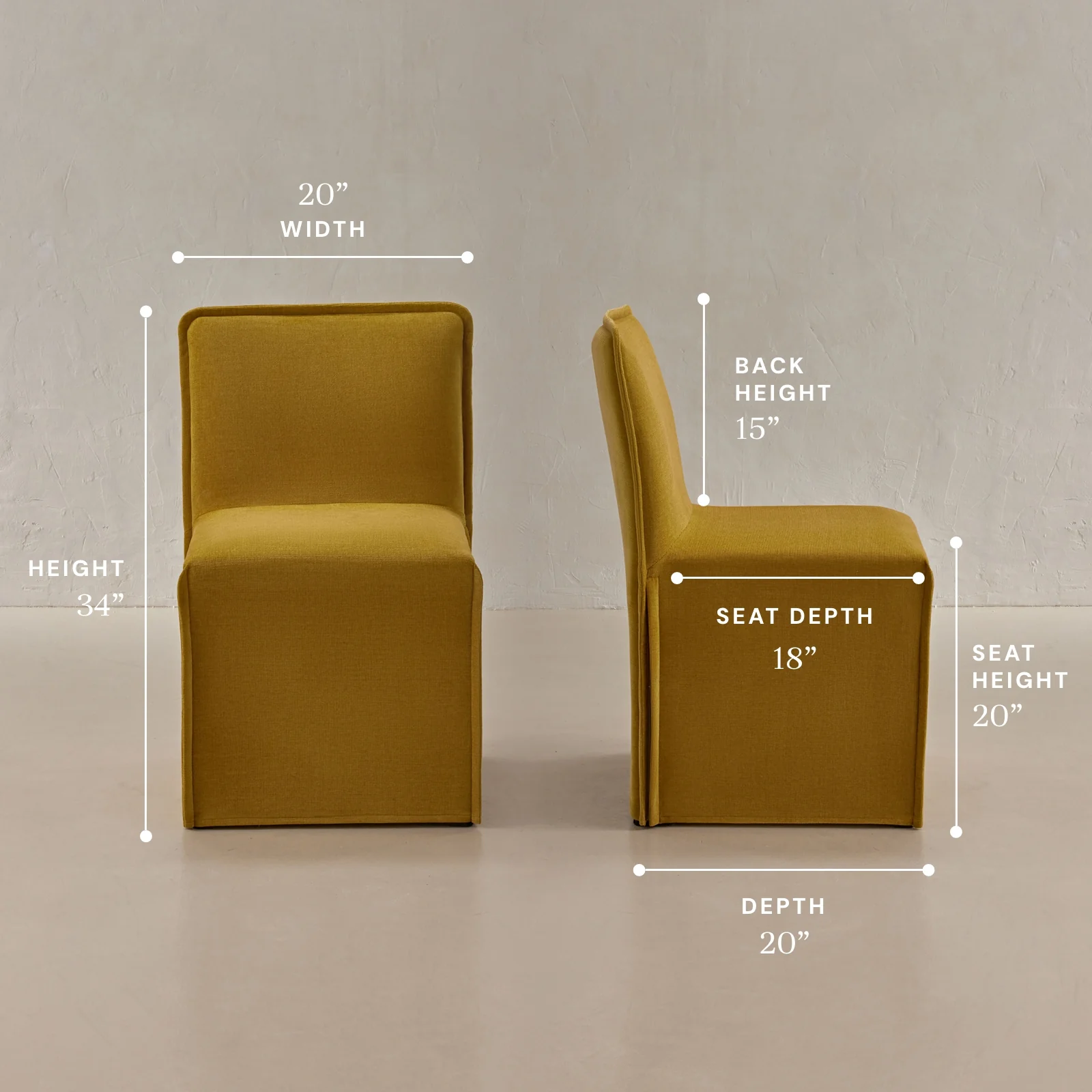 Washable Upholstered Dining Chair | 15" Back Height in Kiiro (Set of 2) - Image 5