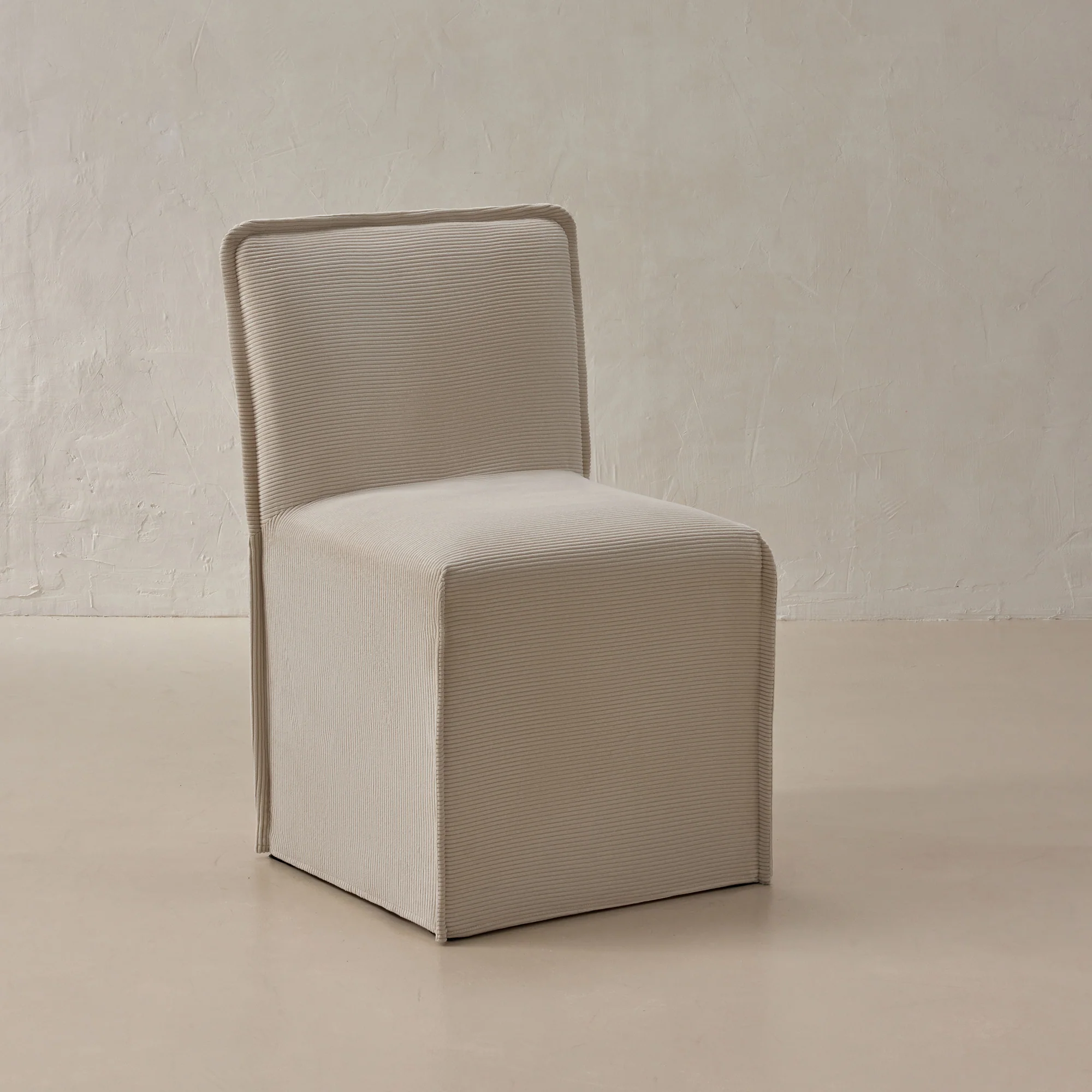 Washable Upholstered Dining Chair | 15" Back Height in Milk