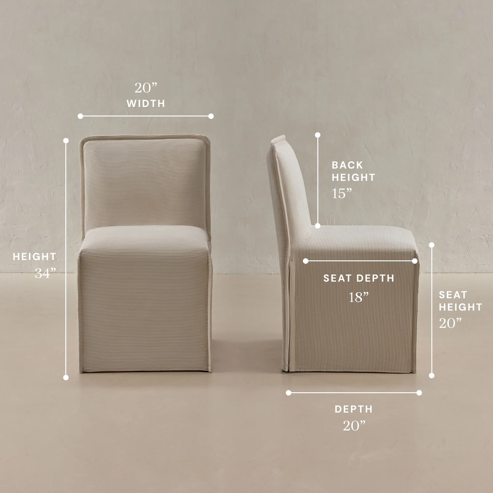 Washable Upholstered Dining Chair | 15" Back Height in Milk (Set of 2) - Image 5