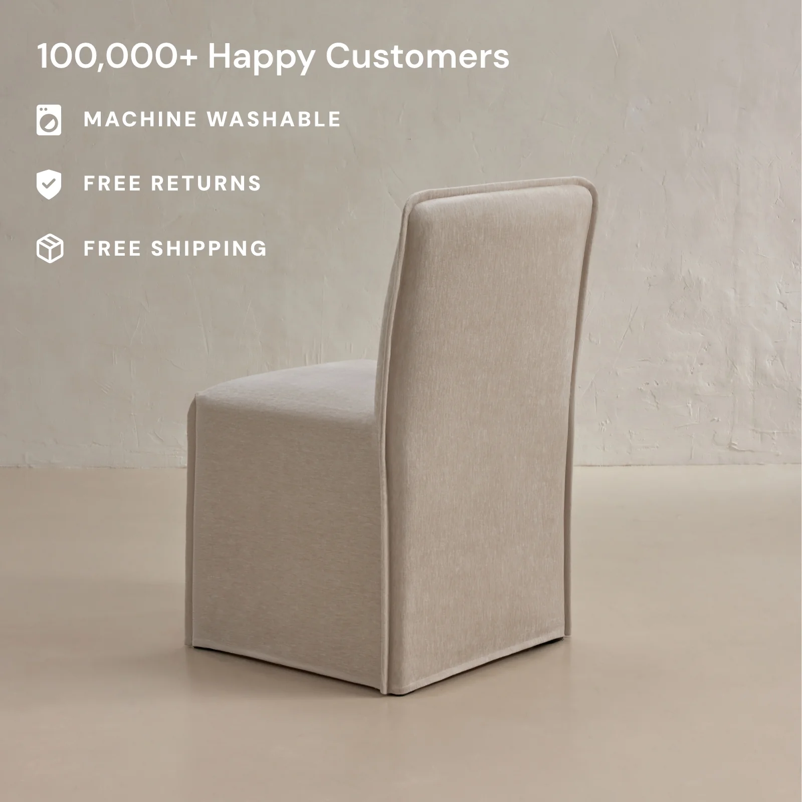 Washable Upholstered Dining Chair | 15" Back Height in Mist - Image 2