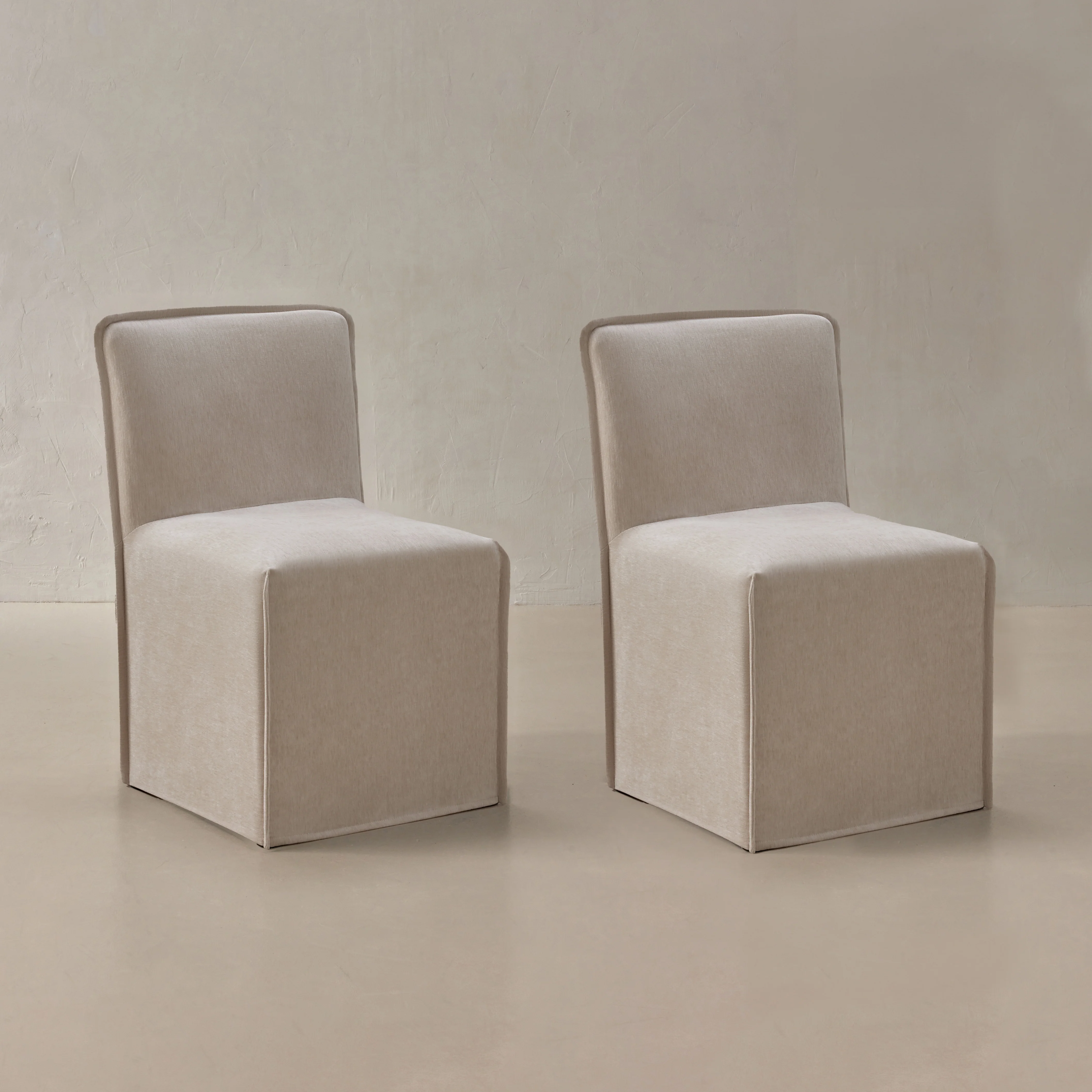 Washable Upholstered Dining Chair | 15" Back Height in Mist (Set of 2)