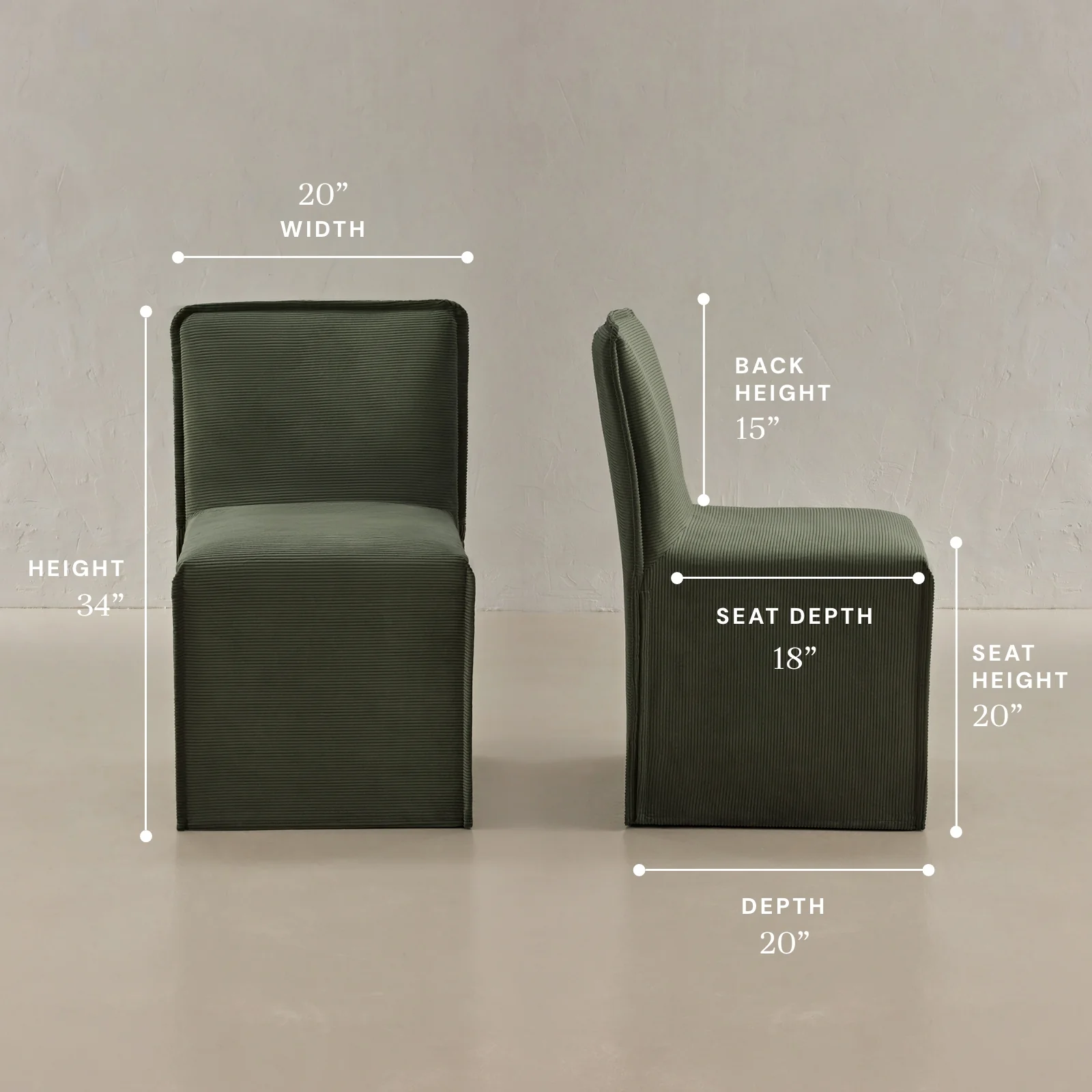 Washable Upholstered Dining Chair | 15" Back Height in Olivine - Image 5