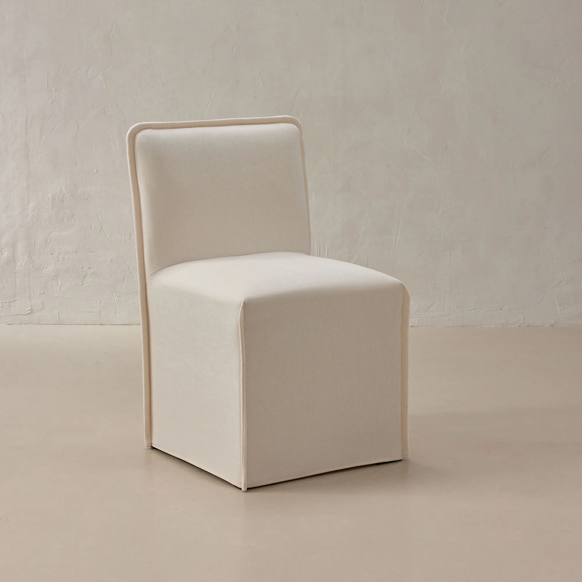 Washable Upholstered Dining Chair | 15" Back Height in Powder