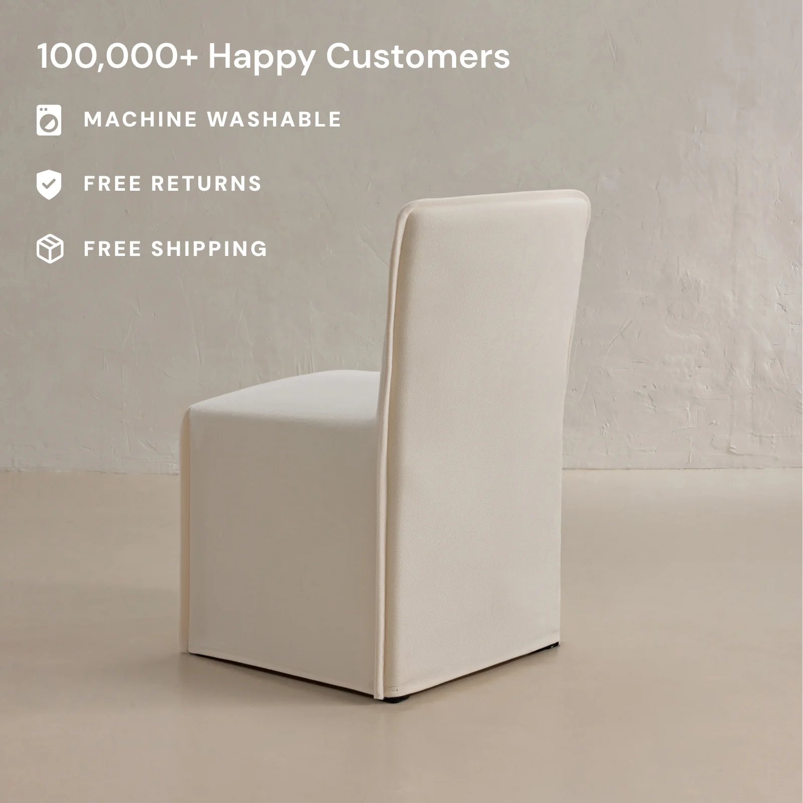 Washable Upholstered Dining Chair | 15" Back Height in Powder - Image 2