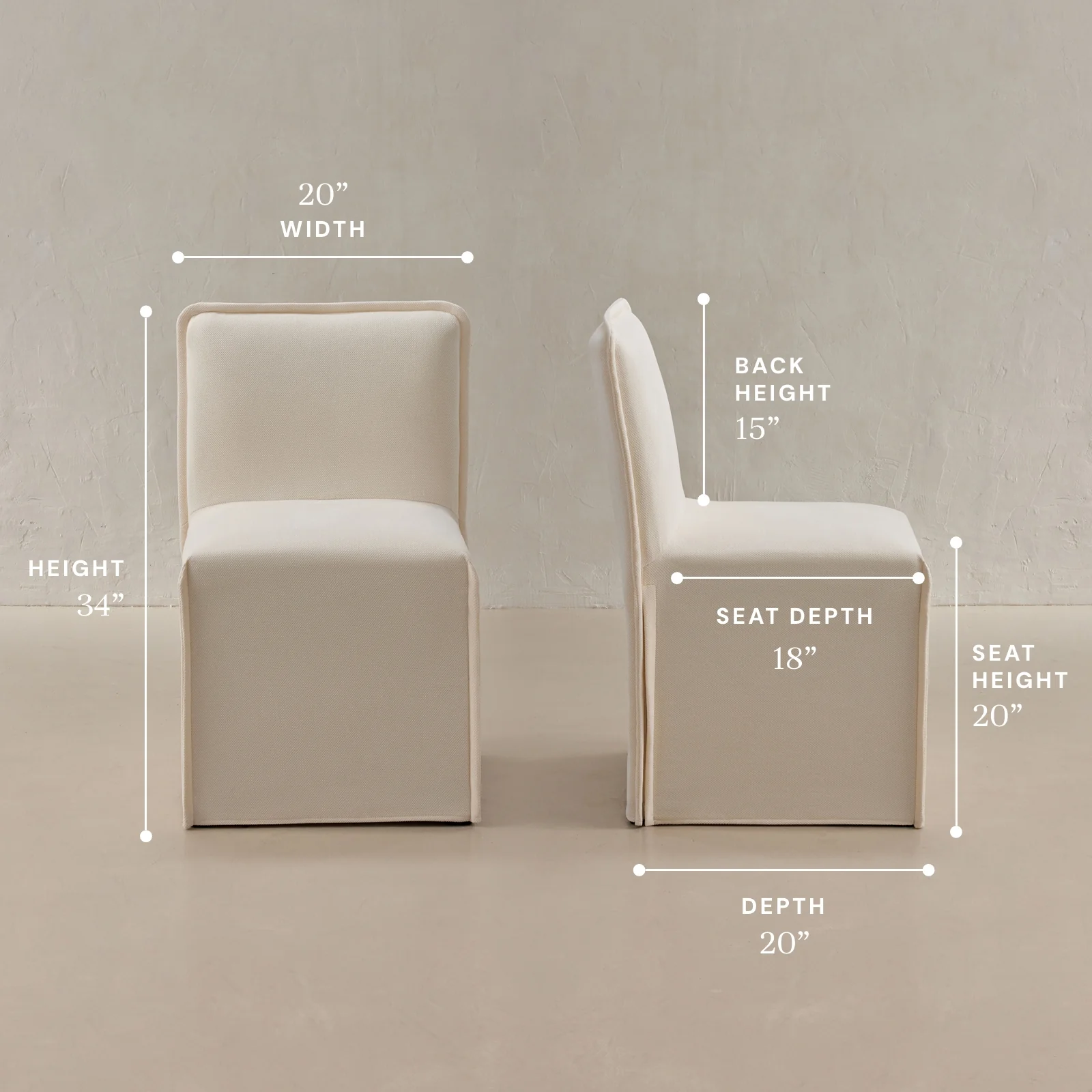 Washable Upholstered Dining Chair | 15" Back Height in Powder - Image 5
