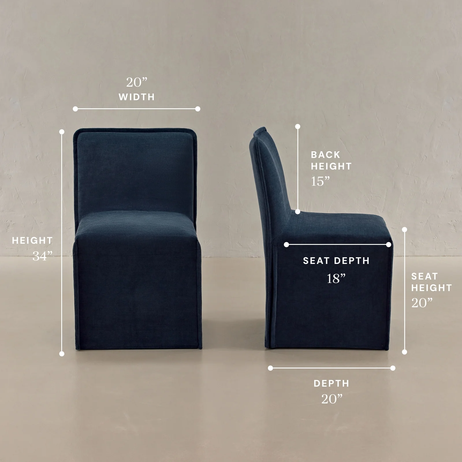 Washable Upholstered Dining Chair | 15" Back Height in Sumi - Image 5