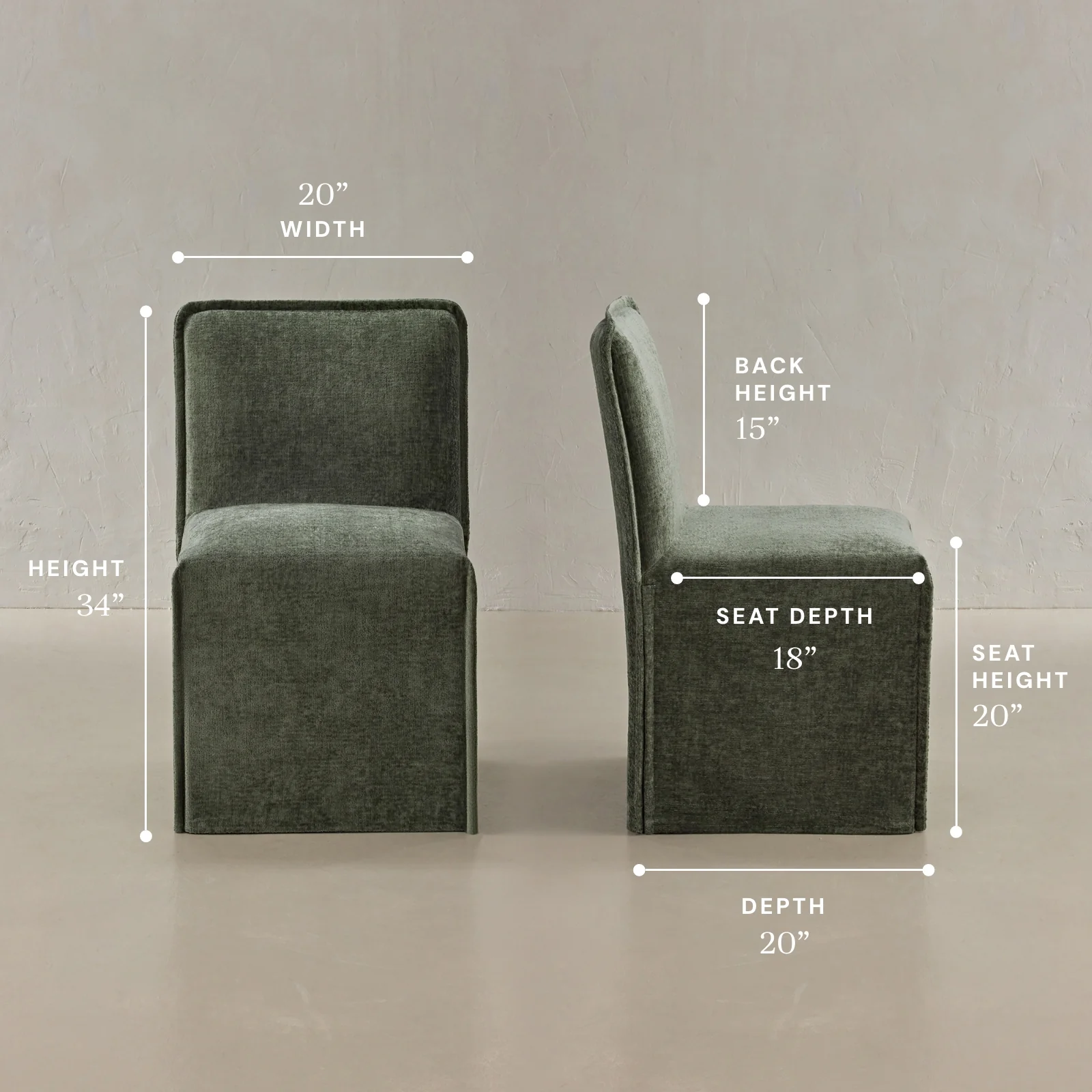 Washable Upholstered Dining Chair | 15” Back Height in Willow - Image 5