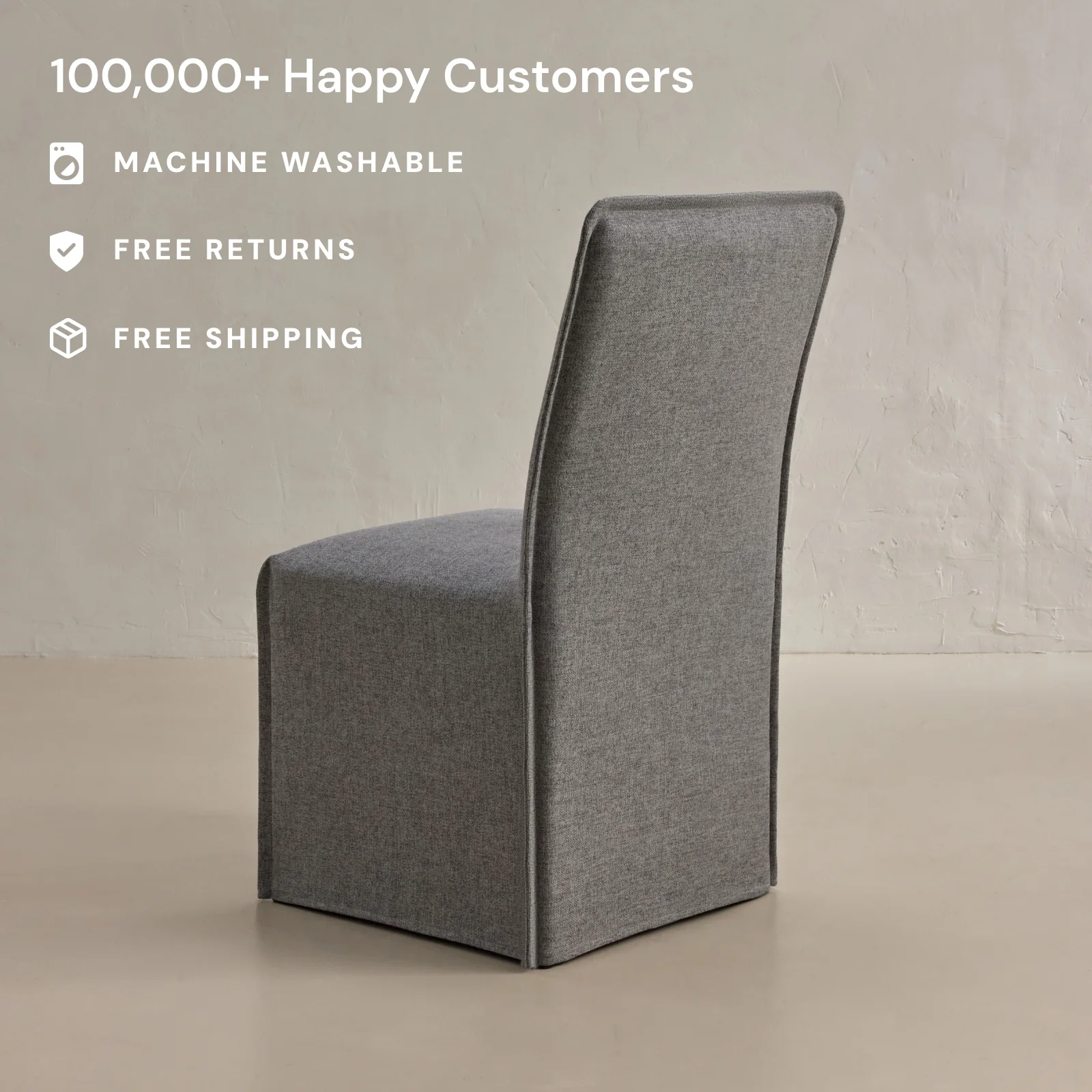 Washable Upholstered Dining Chair | 19” Back Height in Ash - Image 2
