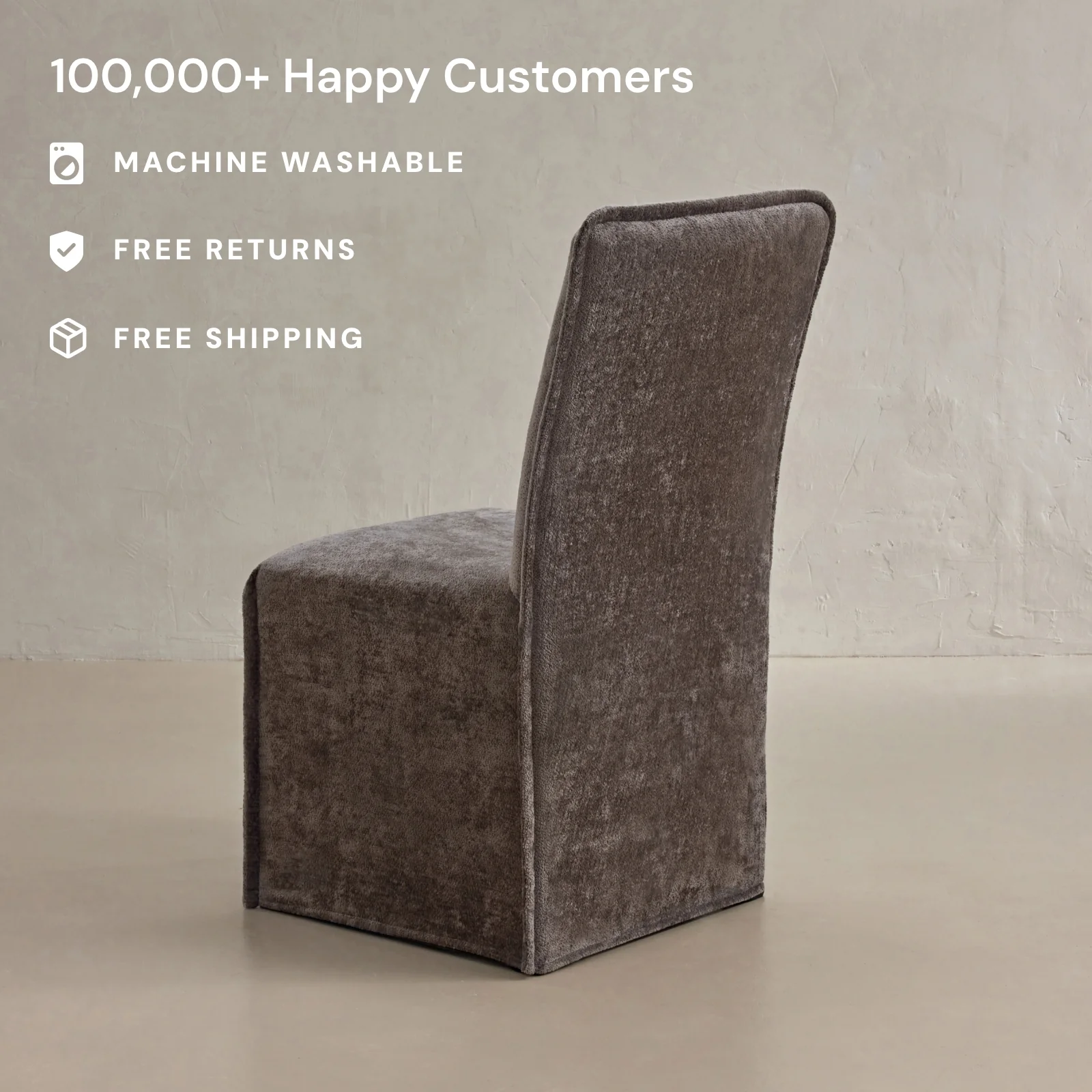 Washable Upholstered Dining Chair | 19” Back Height in Caviar (Set of 2) - Image 2