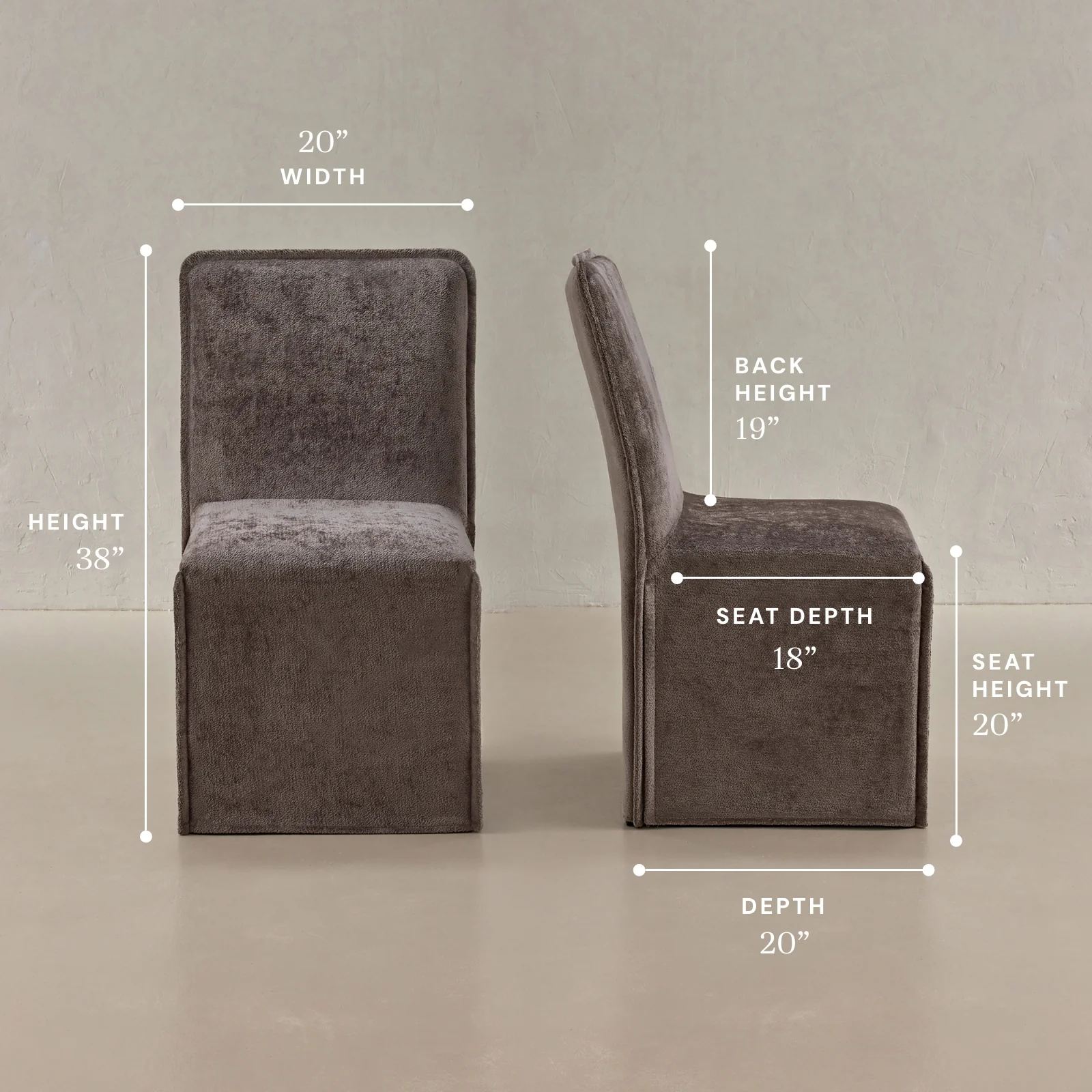 Washable Upholstered Dining Chair | 19” Back Height in Caviar (Set of 2) - Image 5