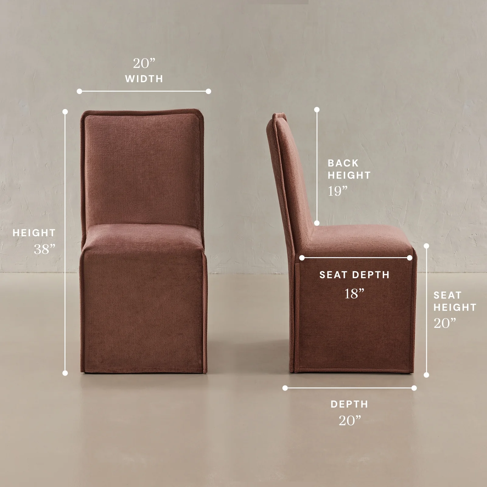 Washable Upholstered Dining Chair | 19” Back Height in Chestnut (Set of 2) - Image 5