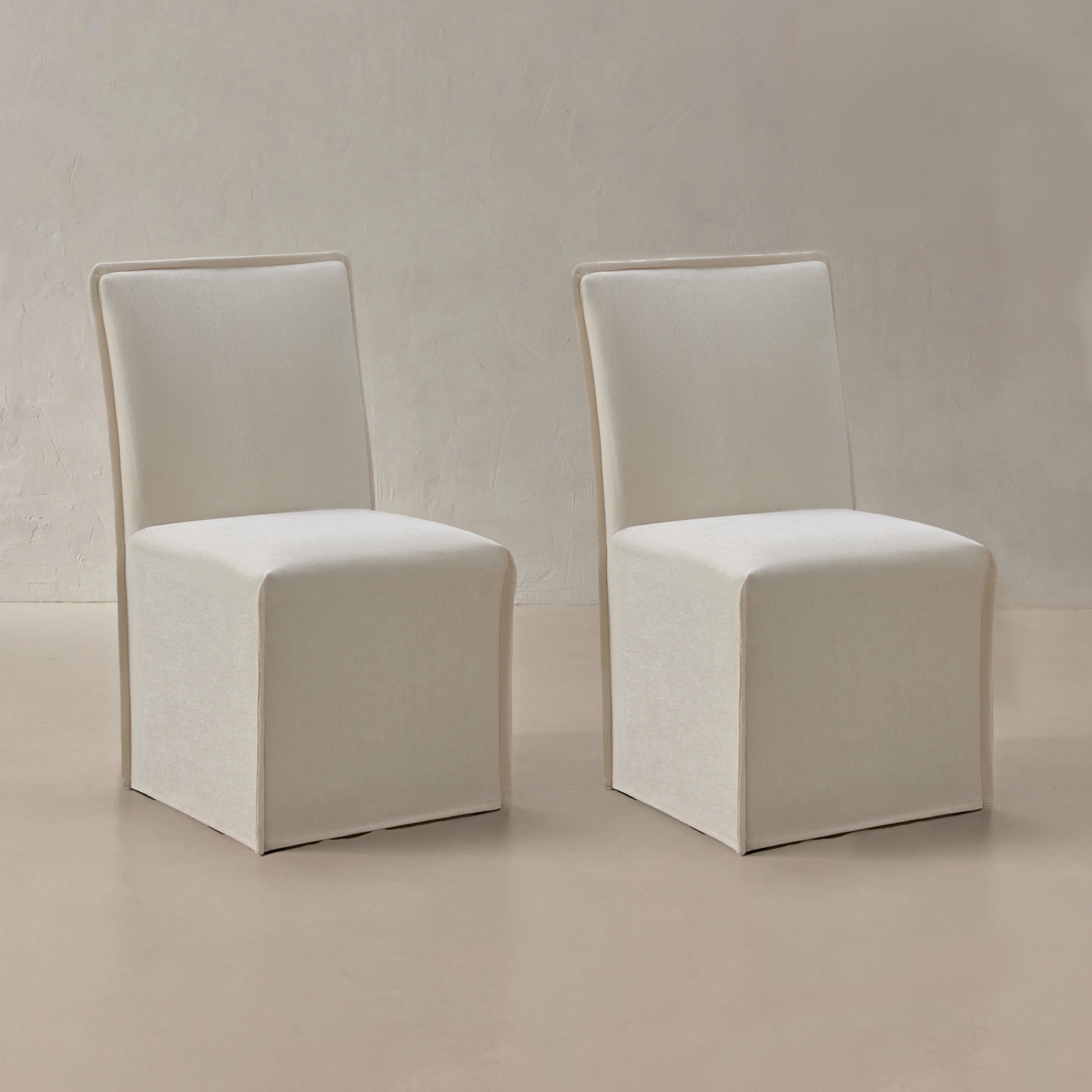 Washable Upholstered Dining Chair | 19” Back Height in Coco (Set of 2)