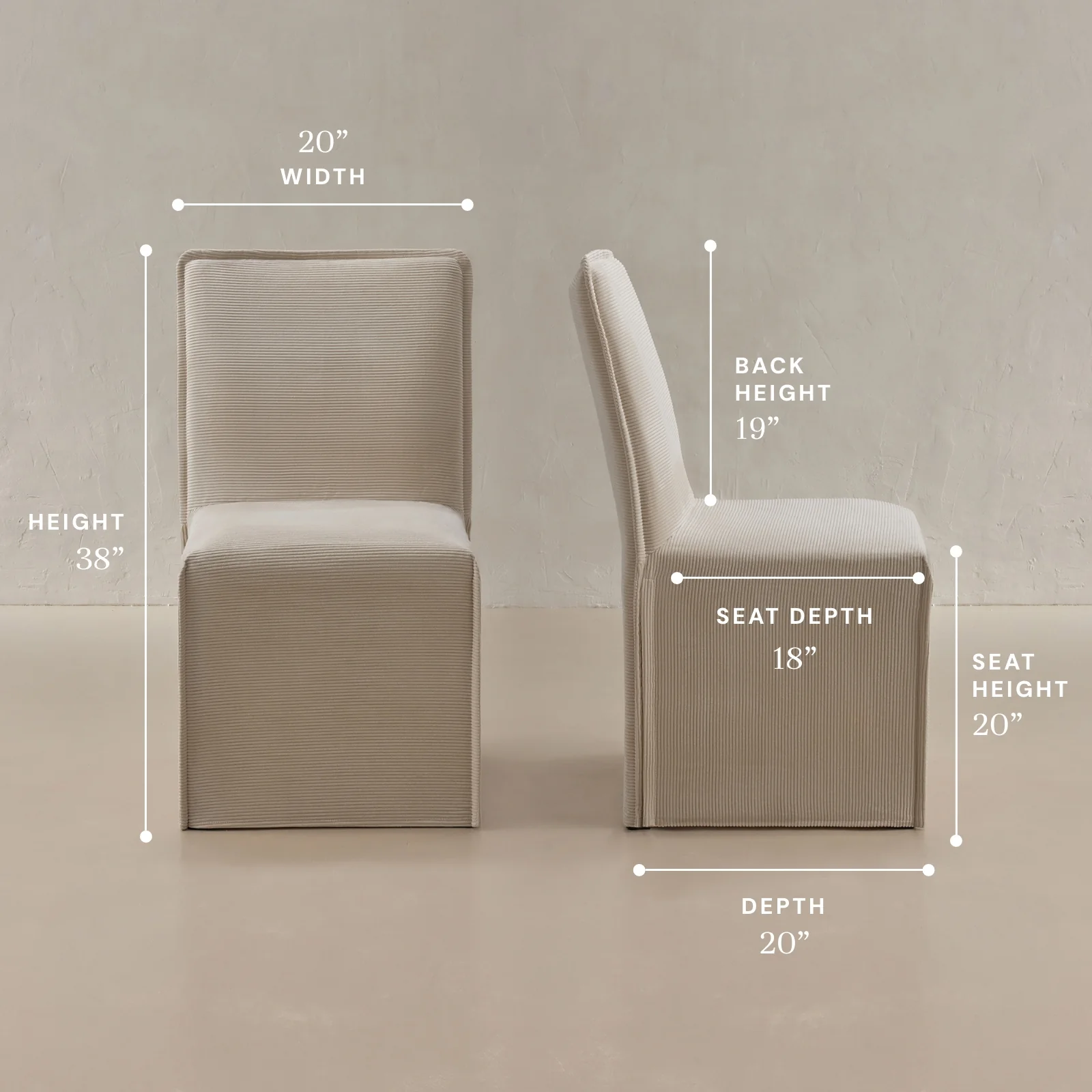 Washable Upholstered Dining Chair | 19” Back Height in Milk (Set of 2) - Image 5