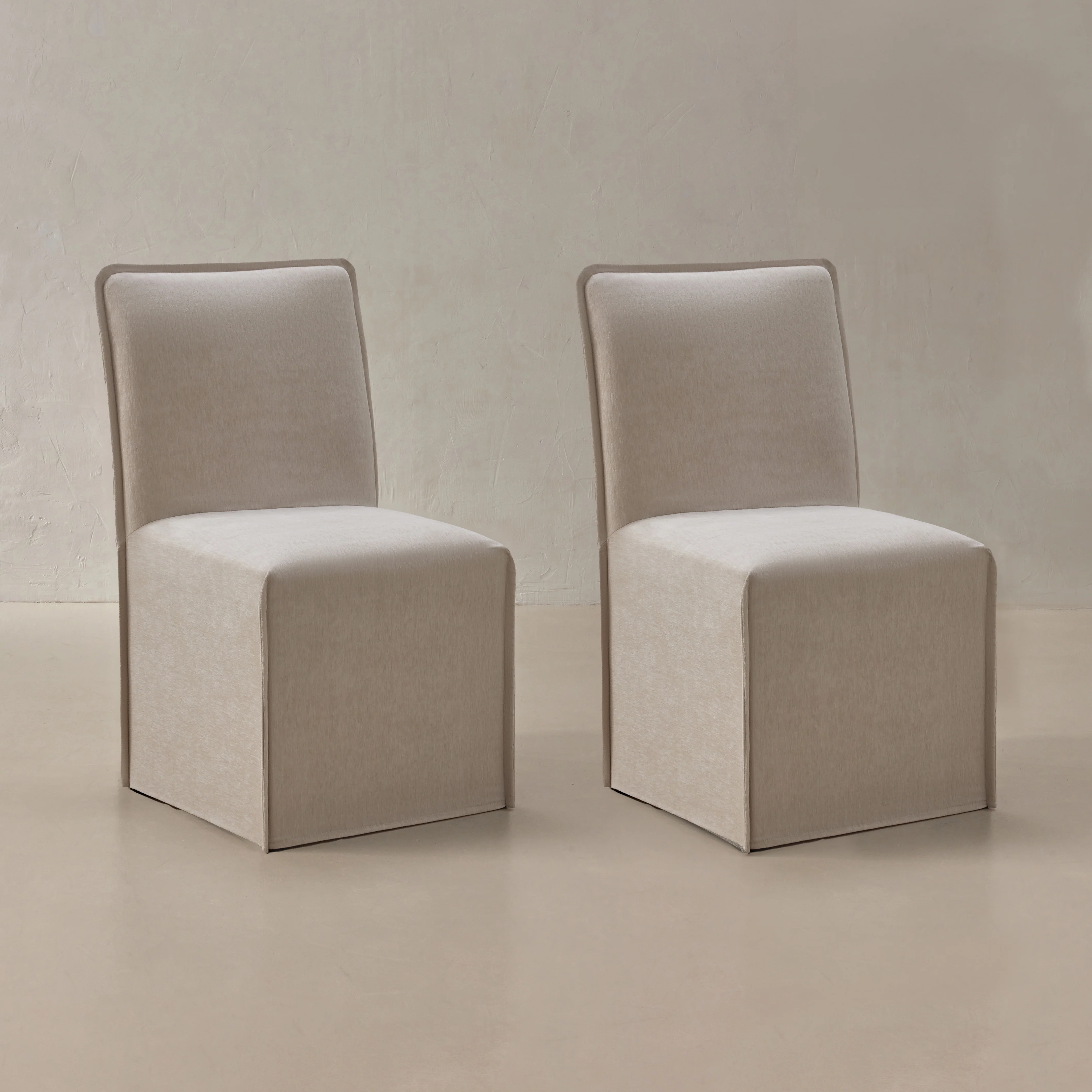 Washable Upholstered Dining Chair | 19” Back Height in Mist (Set of 2)