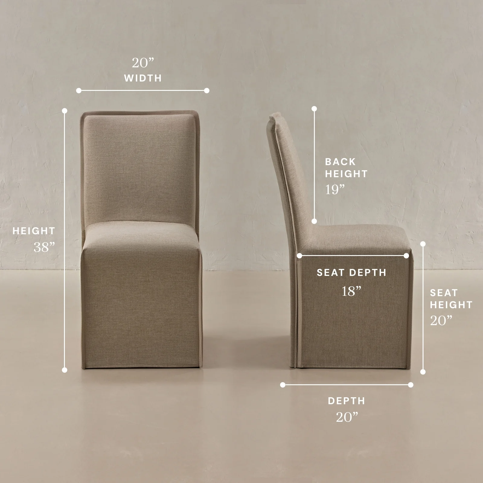 Washable Upholstered Dining Chair | 19” Back Height in Oat - Image 5