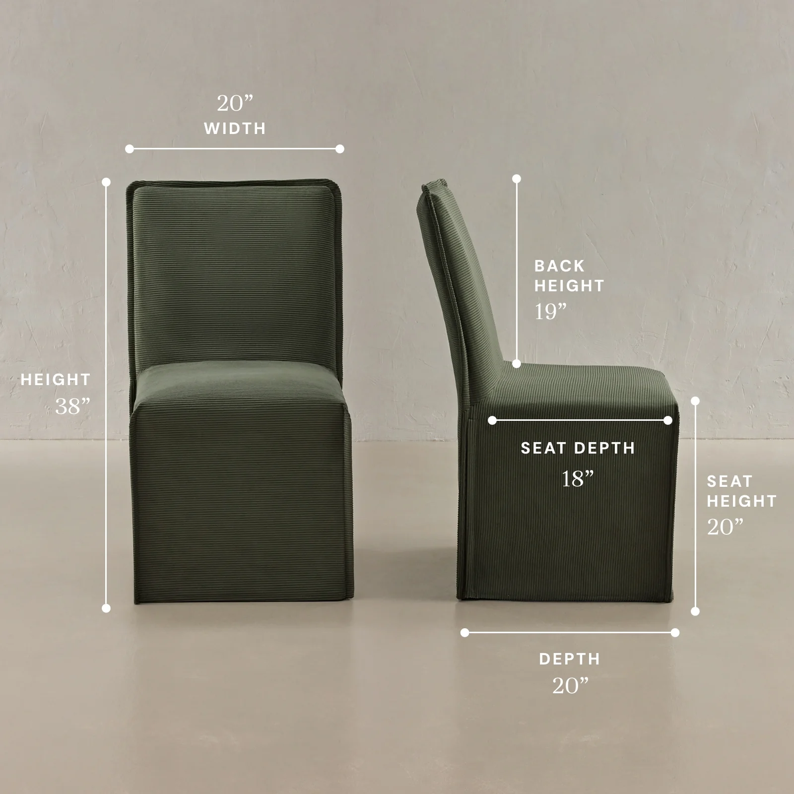 Washable Upholstered Dining Chair | 19” Back Height in Olivine - Image 5