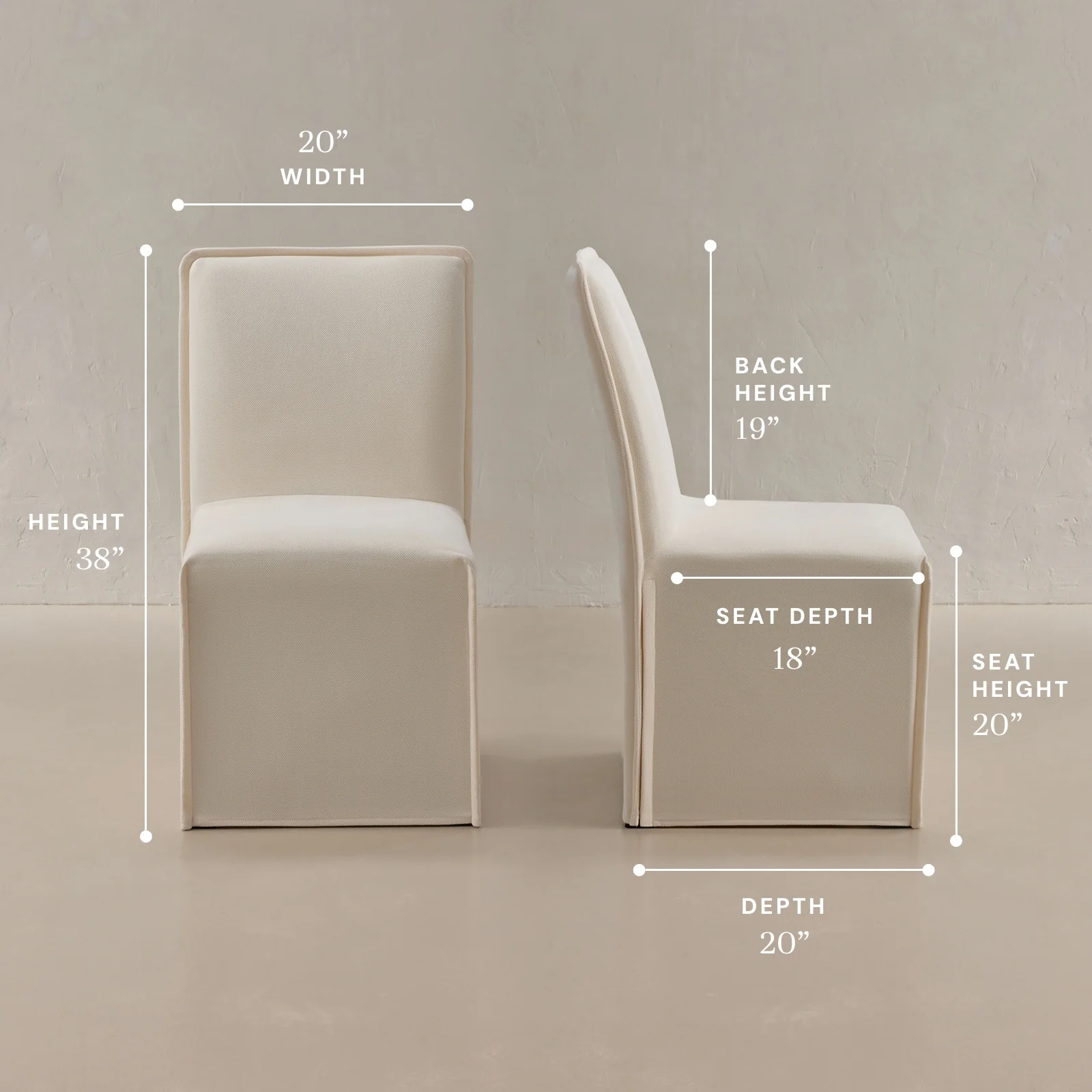 Washable Upholstered Dining Chair | 19” Back Height in Powder - Image 5