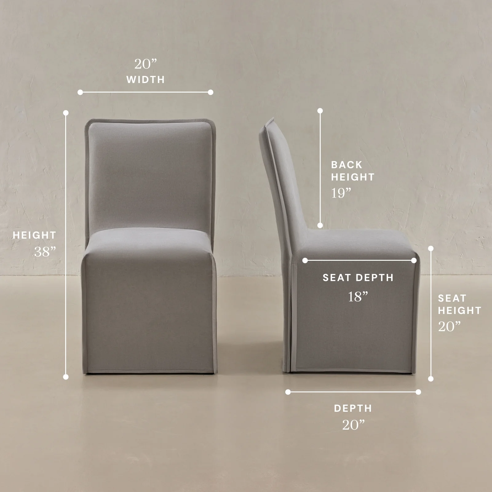 Washable Upholstered Dining Chair | 19” Back Height in Pumice (Set of 2) - Image 5