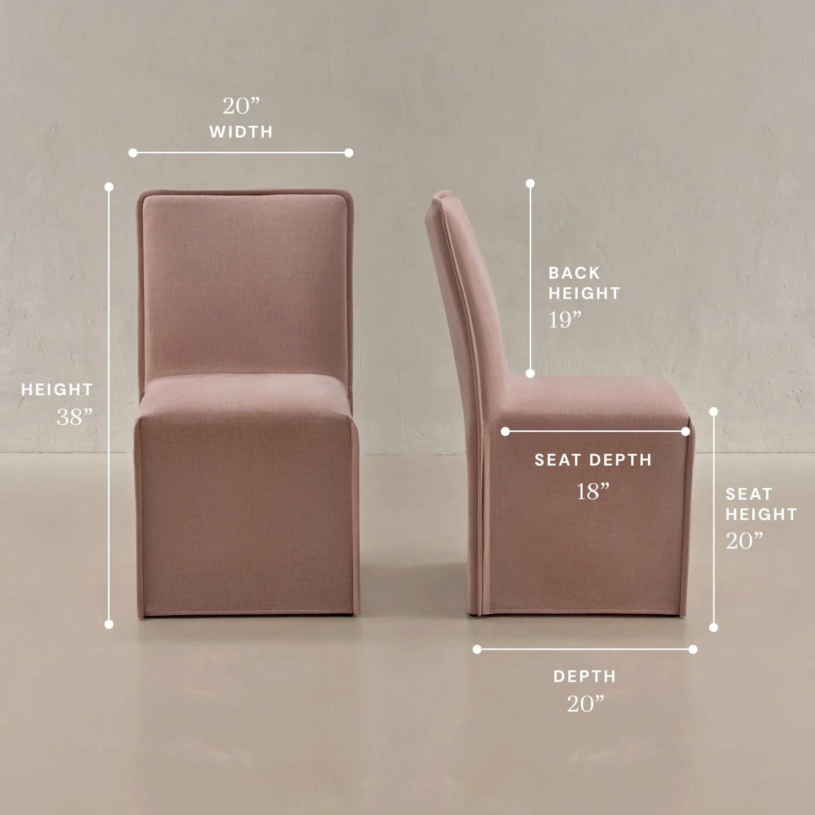 Washable Upholstered Dining Chair | 19” Back Height in Sakura - Image 5