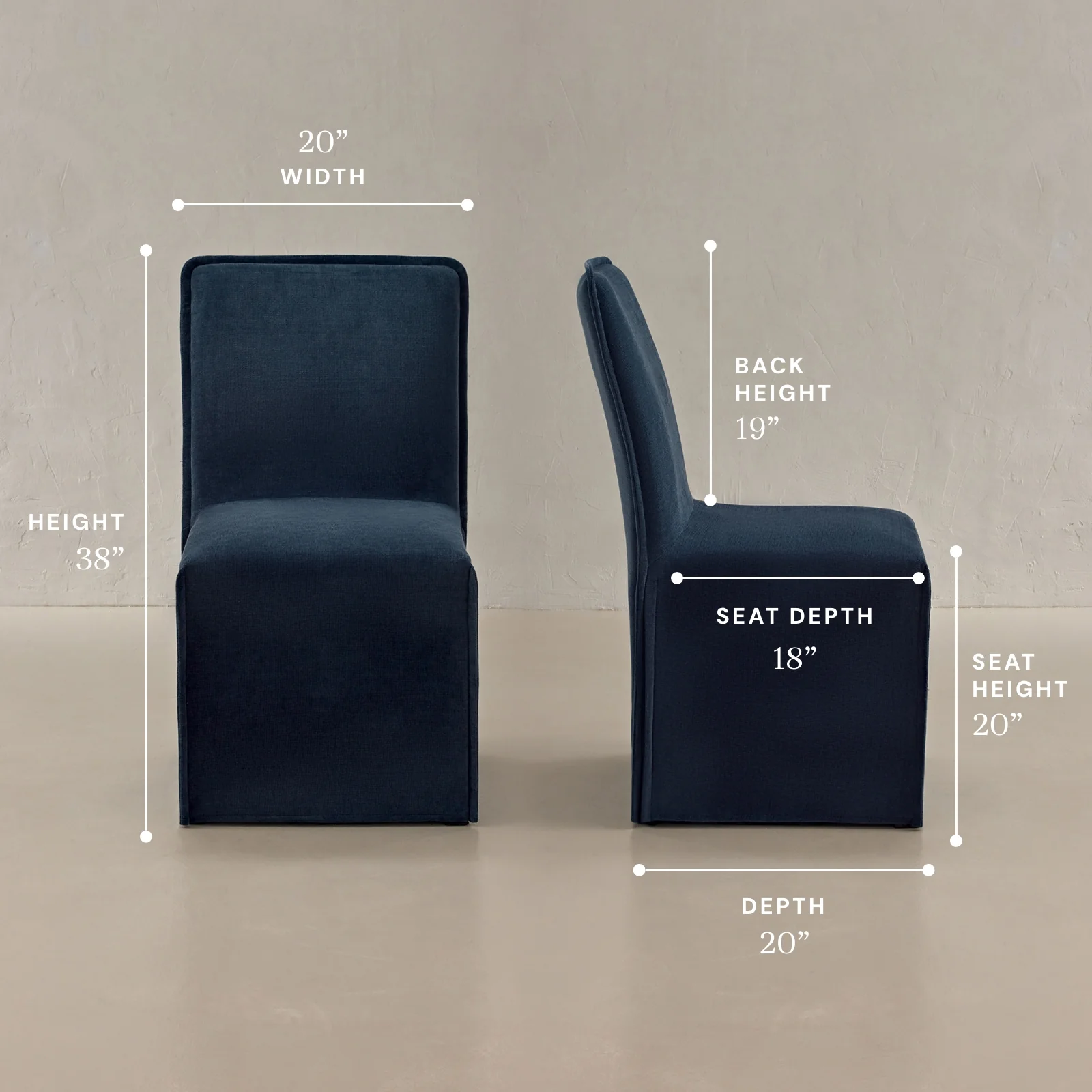 Washable Upholstered Dining Chair | 19” Back Height in Sumi - Image 5