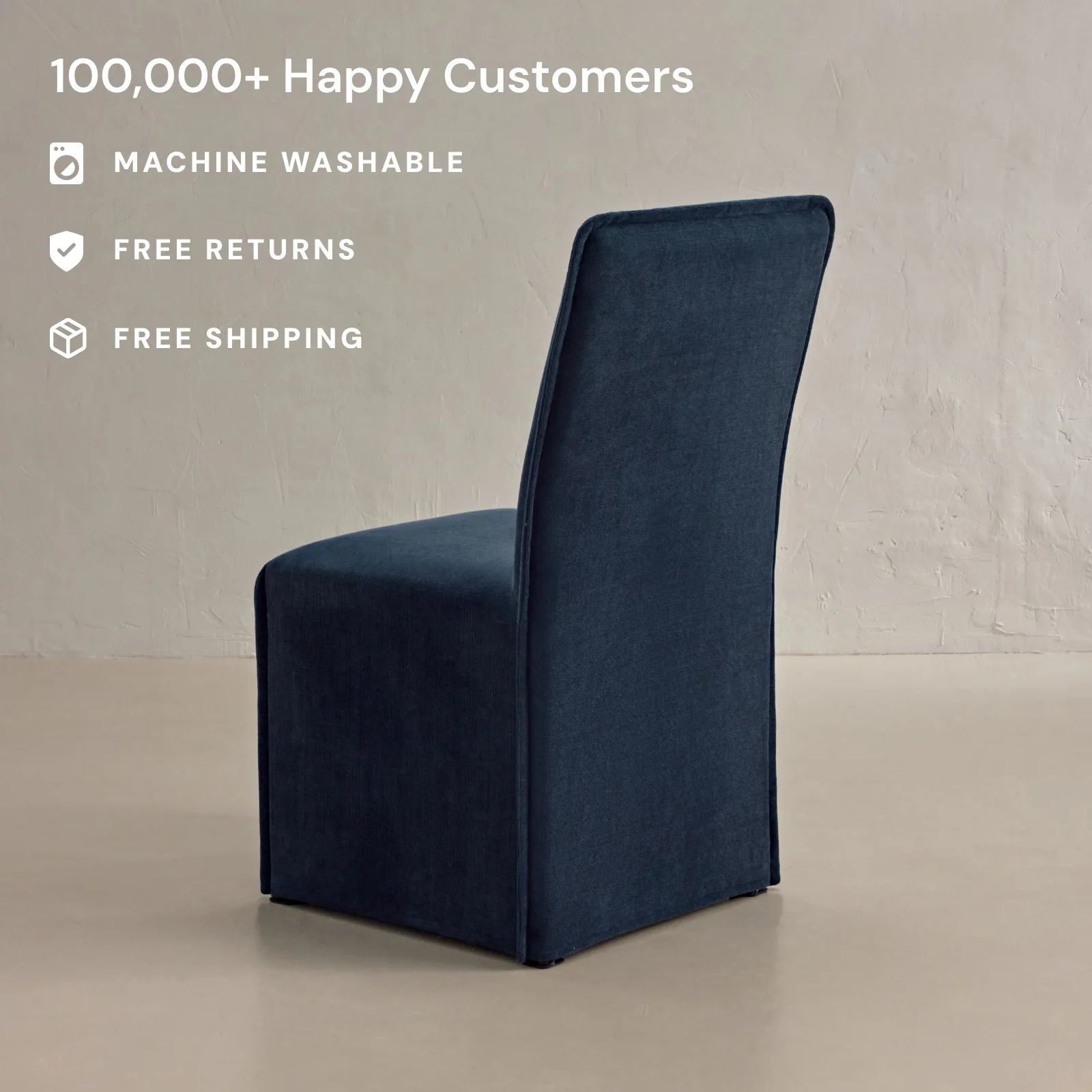 Washable Upholstered Dining Chair | 19” Back Height in Sumi (Set of 2) - Image 2