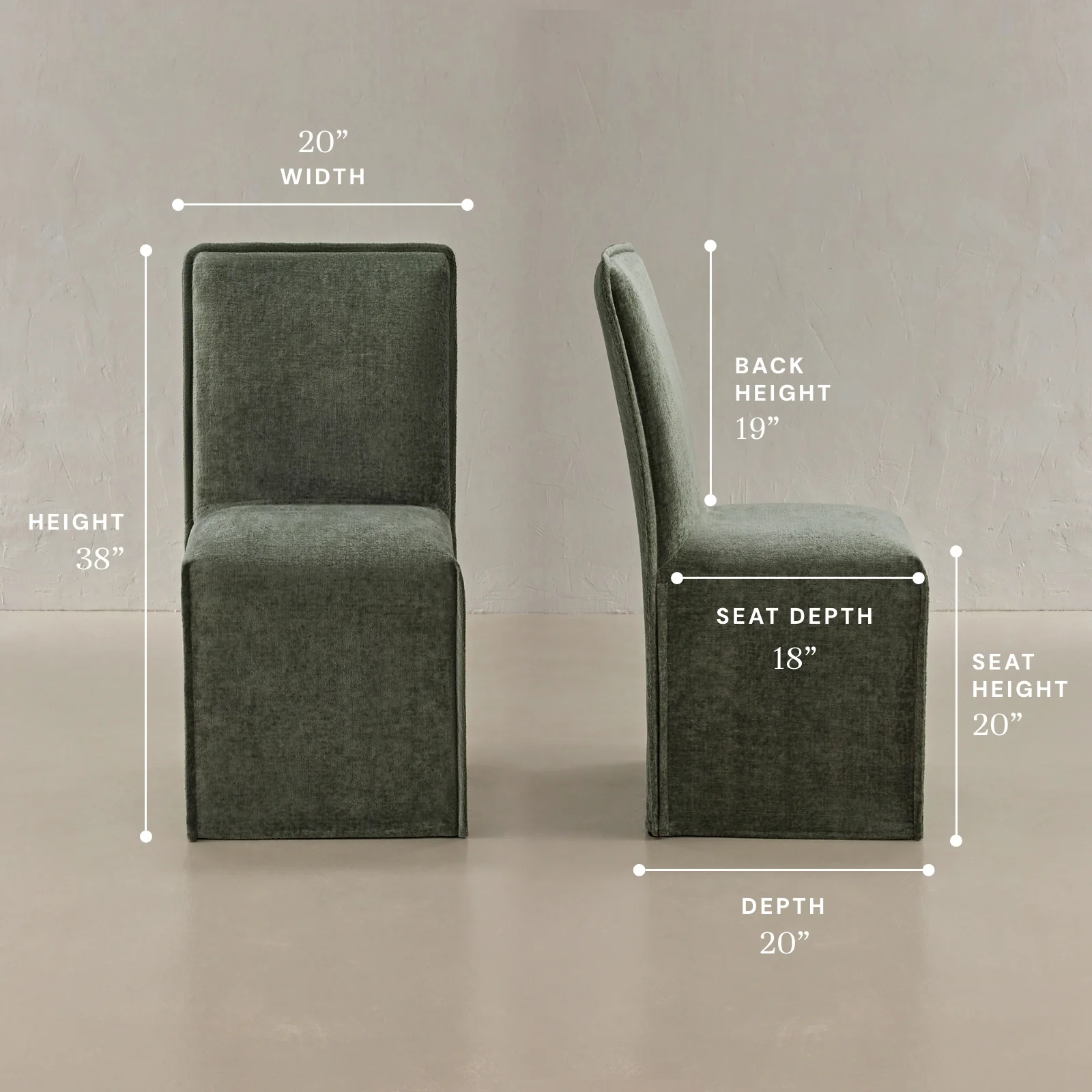 Washable Upholstered Dining Chair | 19” Back Height in Willow - Image 5